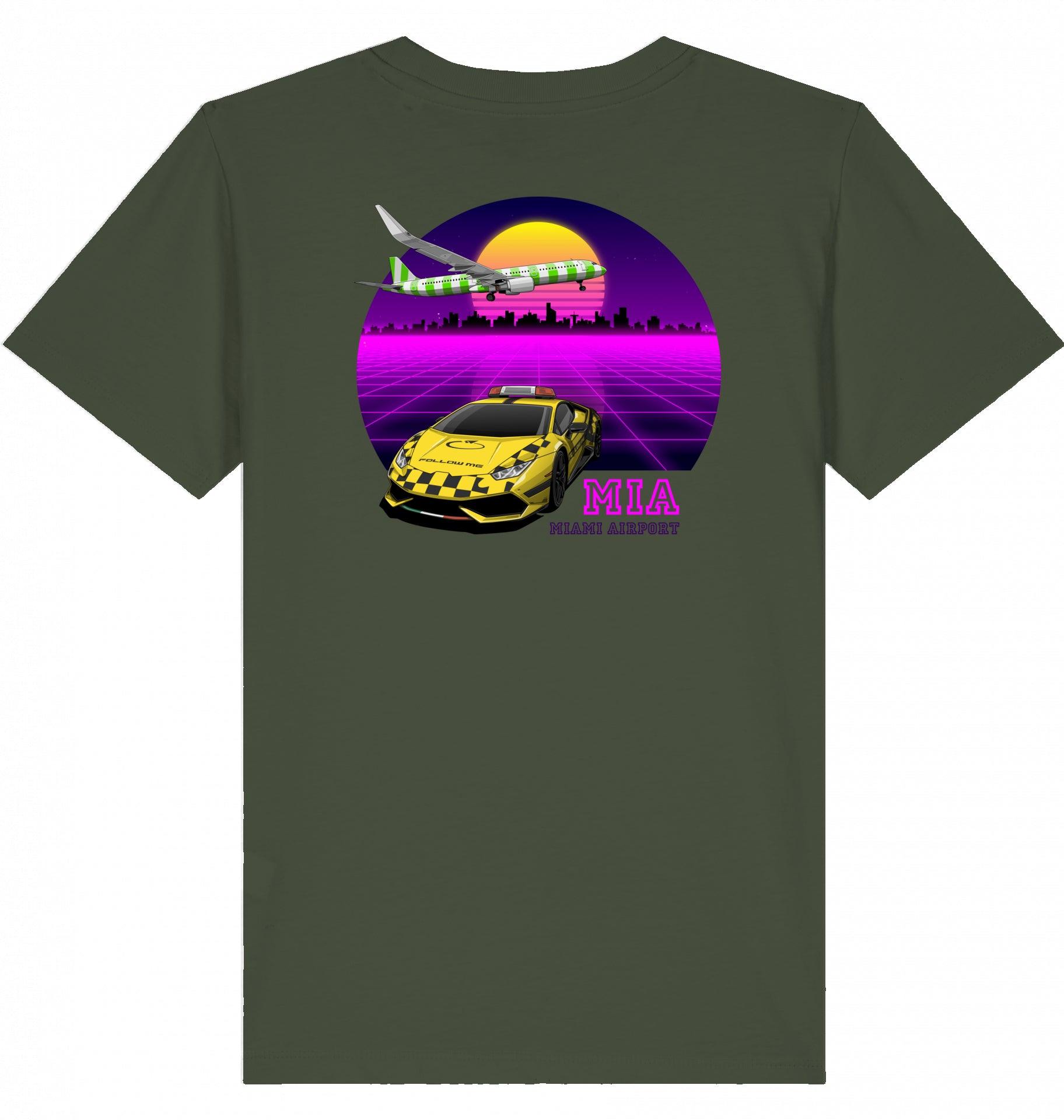 Aviation Kids Aviation T-Shirt MIA Miami Airport 80ties 2.0 Khaki für Piloten, Crews, Kinder & Planespotter made by SUPERSONIC aero 4U