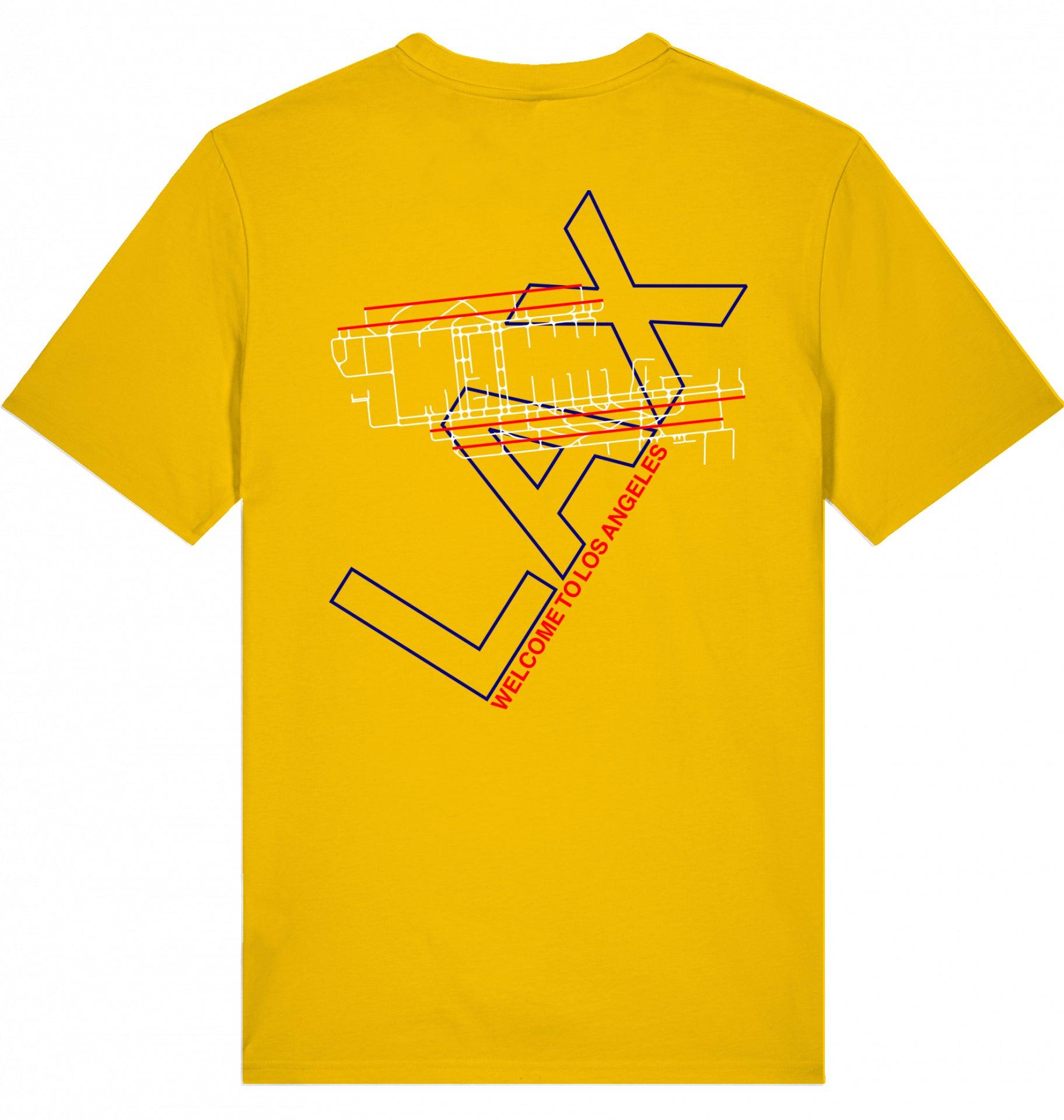 Aviation Airport T-Shirt "Los Angeles LAX Airportcode" Spectra Yellow für Piloten, Crews, Kinder & Planespotter made by SUPERSONIC aero 4U