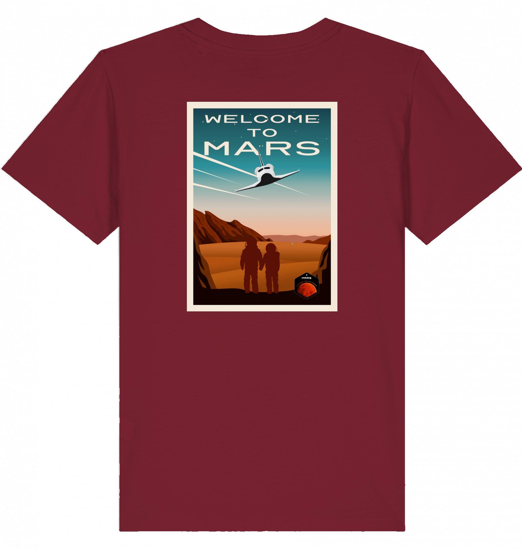 Aviation Kids Aviation T-Shirt "Welcome to Mars" 2.0 Burgundy für Piloten, Crews, Kinder & Planespotter made by SUPERSONIC aero 4U