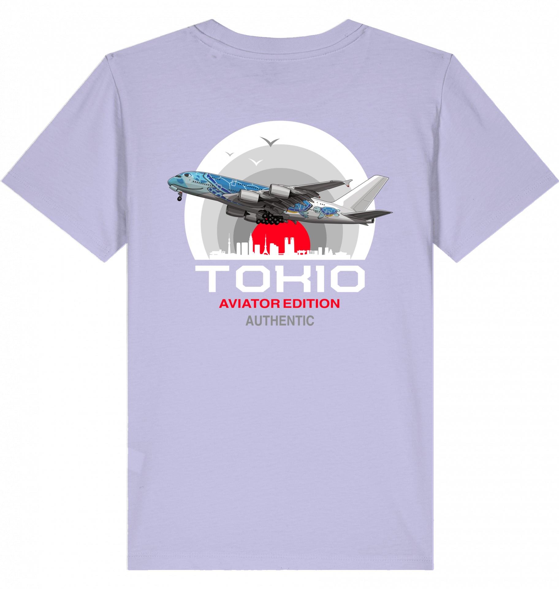 Aviation Kids Aviation T-Shirt "Aviator Tokio Summer" 2.0 Lavender für Piloten, Crews, Kinder & Planespotter made by SUPERSONIC aero 4U