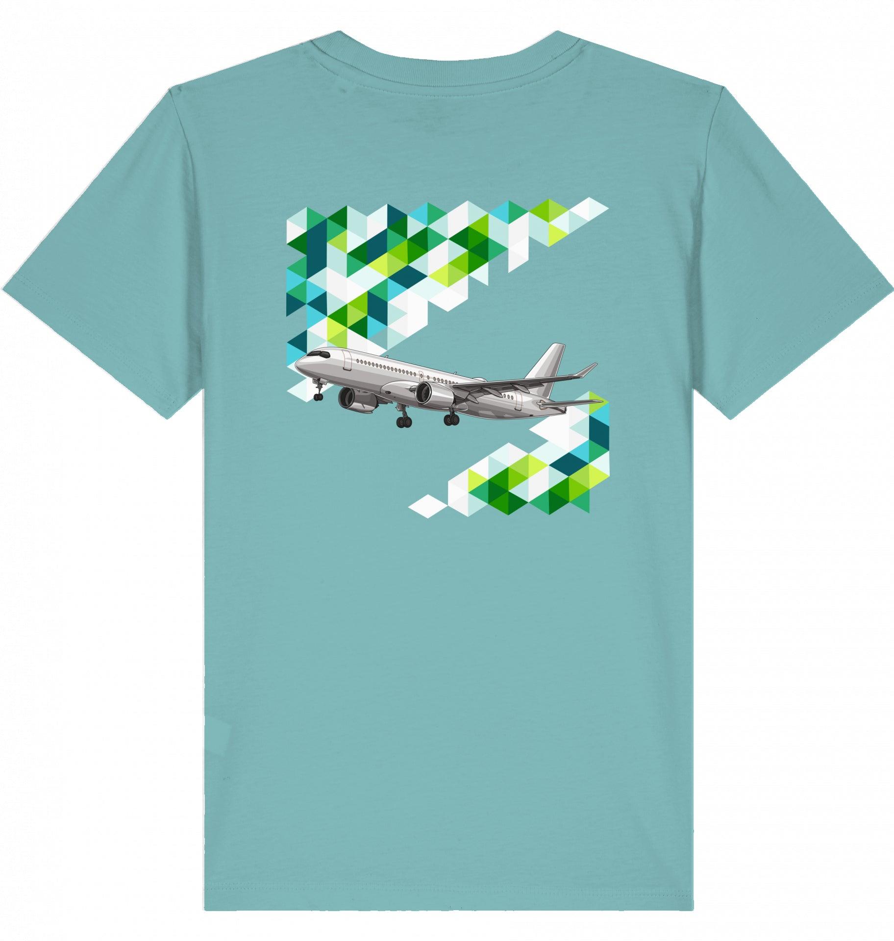 Aviation Kids Aviation T-Shirt Airbus A220 Flugzeug 2.0 Teal Monstera für Piloten, Crews, Kinder & Planespotter made by SUPERSONIC aero 4U
