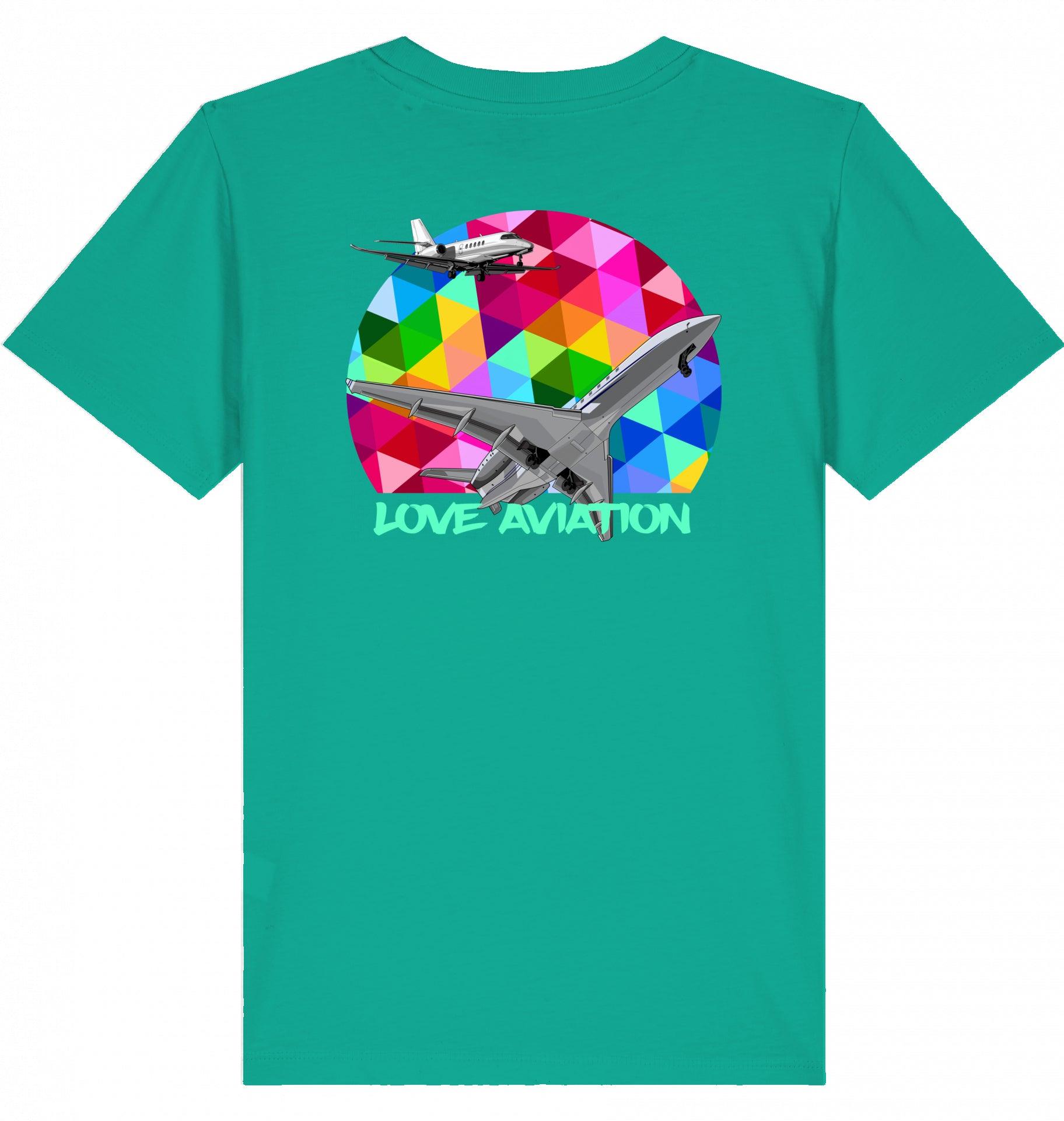Aviation Kids Aviation T-Shirt "Love Aviation" Flugzeuge 2.0 Go Green für Piloten, Crews, Kinder & Planespotter made by SUPERSONIC aero 4U