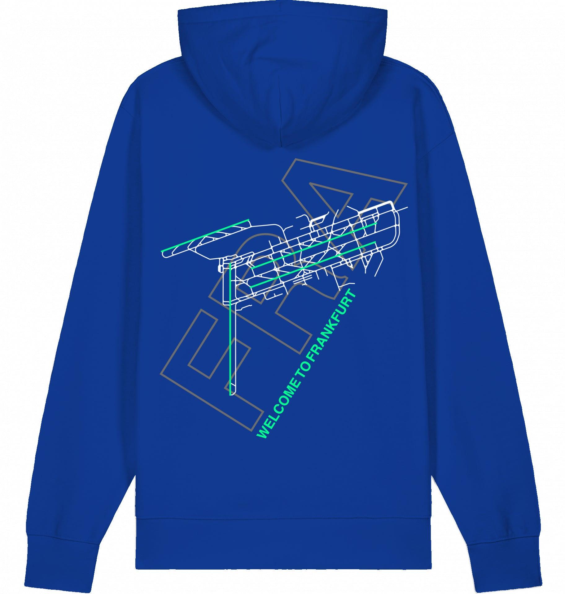 Aviation Frankfurt FRA Airport Hoodie 2.0 Worker Blue für Piloten, Crews, Kinder & Planespotter made by SUPERSONIC aero 4U