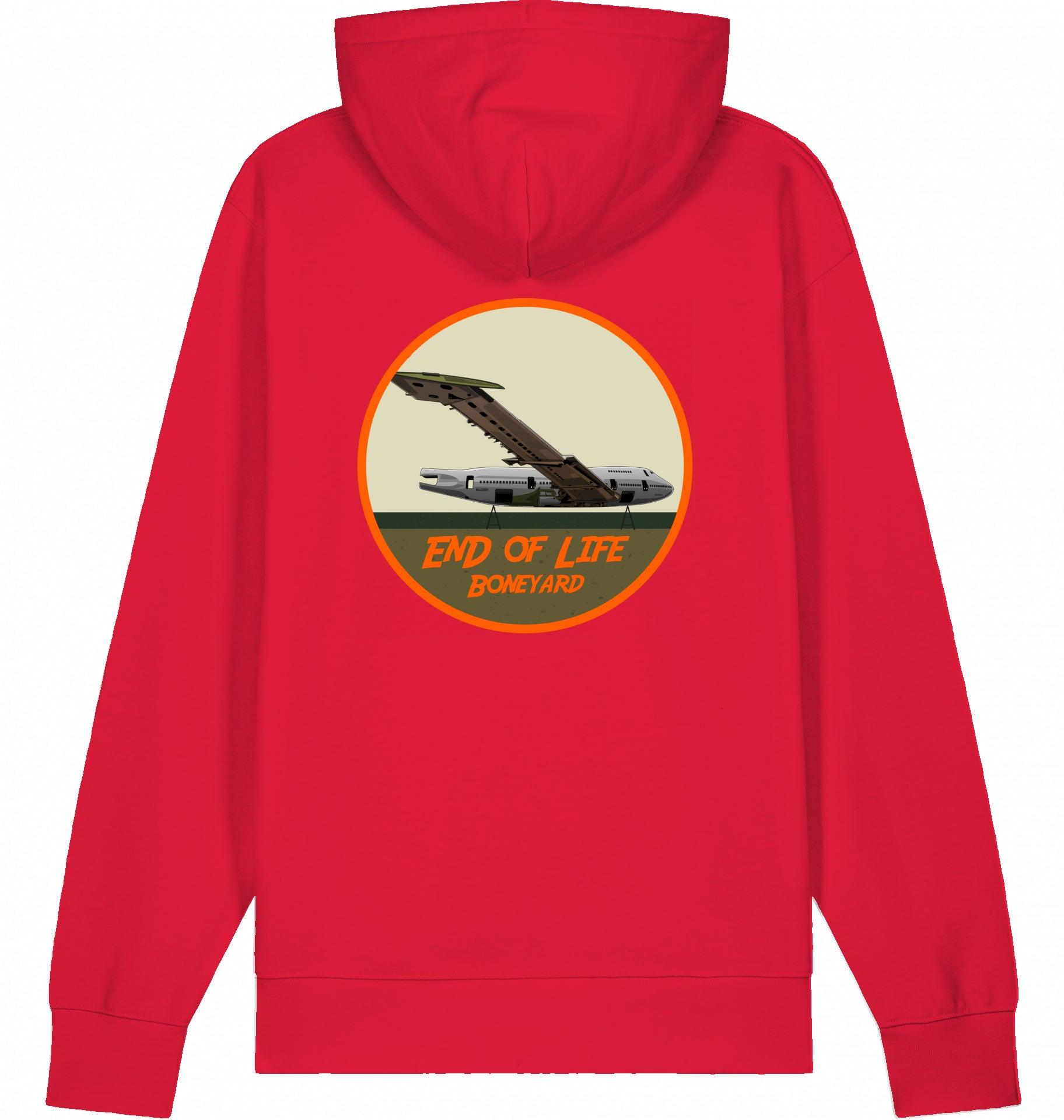 Aviation Flugzeug Hoodie Boeing 747 Jumbojet Boneyard Red für Piloten, Crews, Kinder & Planespotter made by SUPERSONIC aero 4U