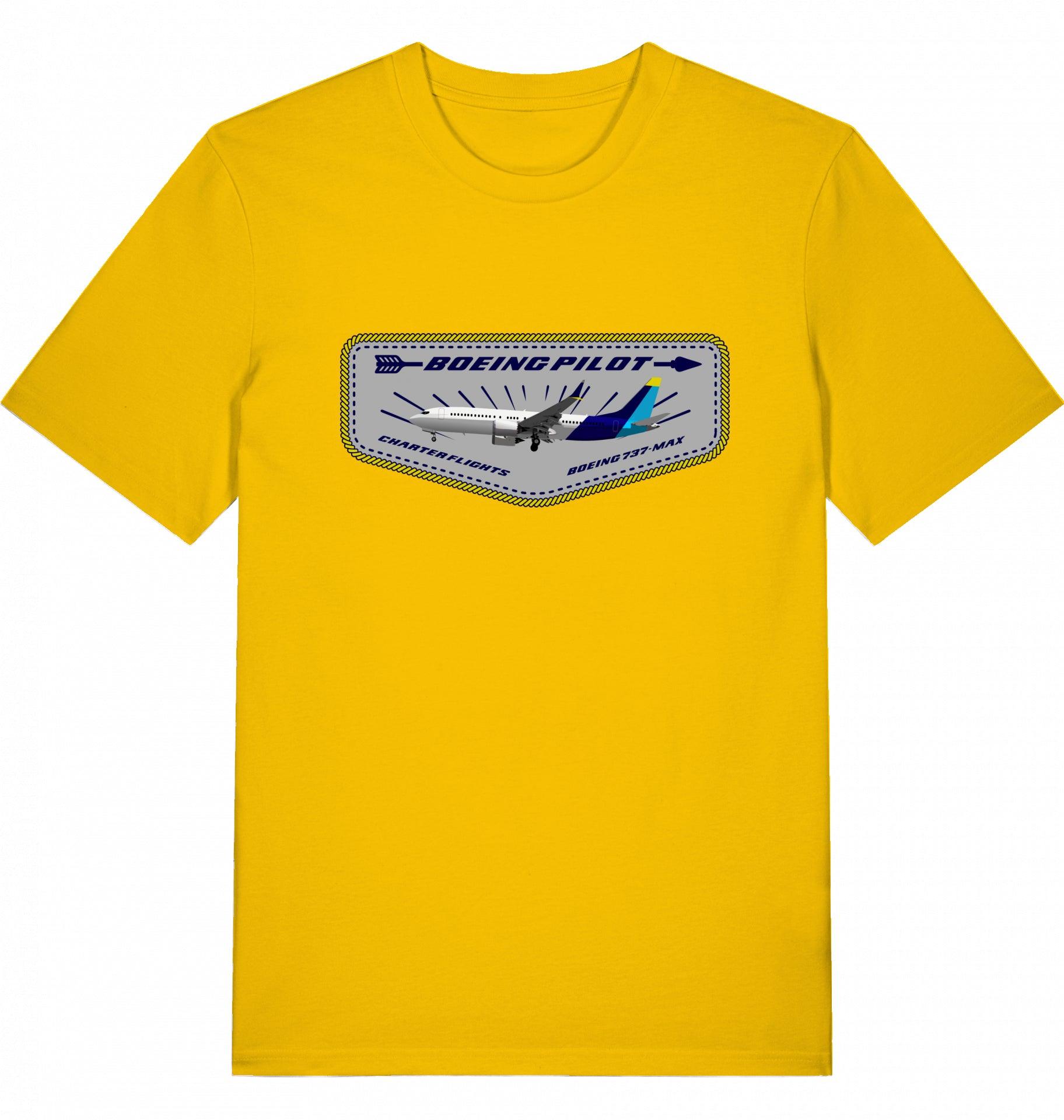 Aviation Flugzeug T-Shirt Boeing 737 Max Pilot Spectra Yellow für Piloten, Crews, Kinder & Planespotter made by SUPERSONIC aero 4U