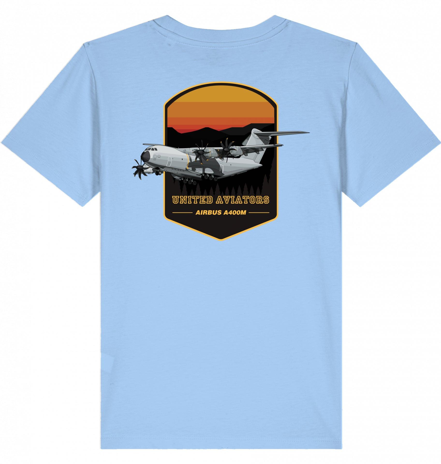 Aviation Kids Aviation T-Shirt United Aviators Airbus A400M Flugzeug2.0 Blue Soul für Piloten, Crews, Kinder & Planespotter made by SUPERSONIC aero 4U