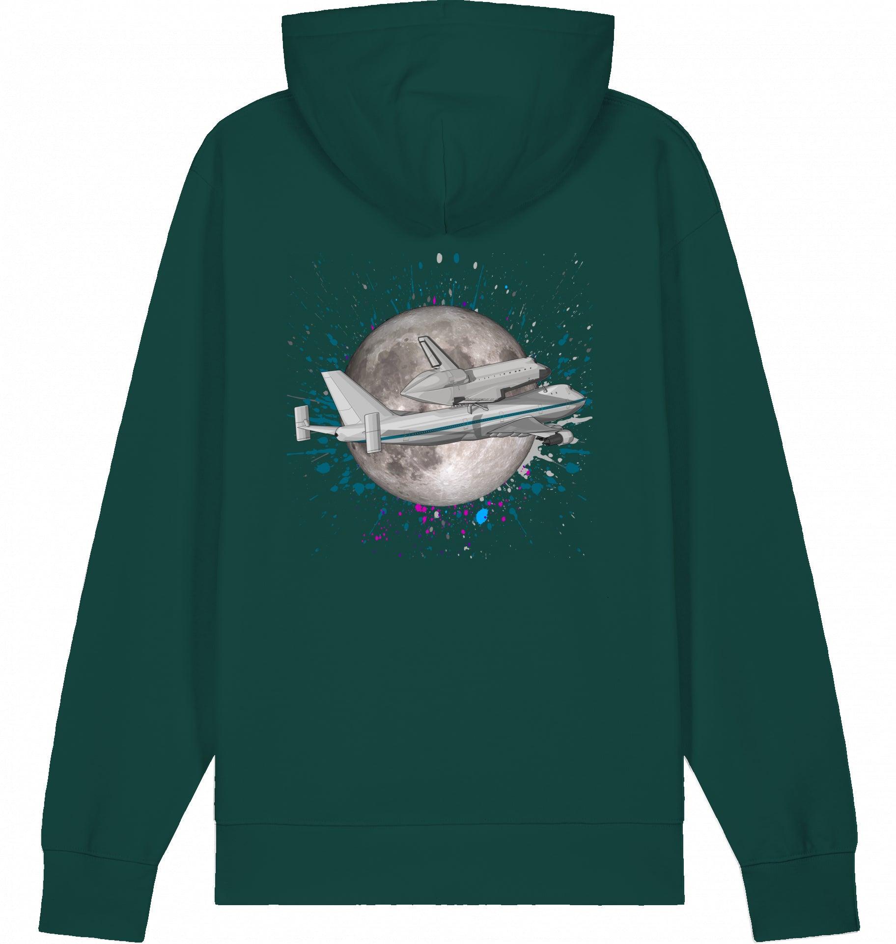 Aviation Flugzeug Hoodie Boeing 747 NASA Shuttle Transporter Glazed Green für Piloten, Crews, Kinder & Planespotter made by SUPERSONIC aero 4U