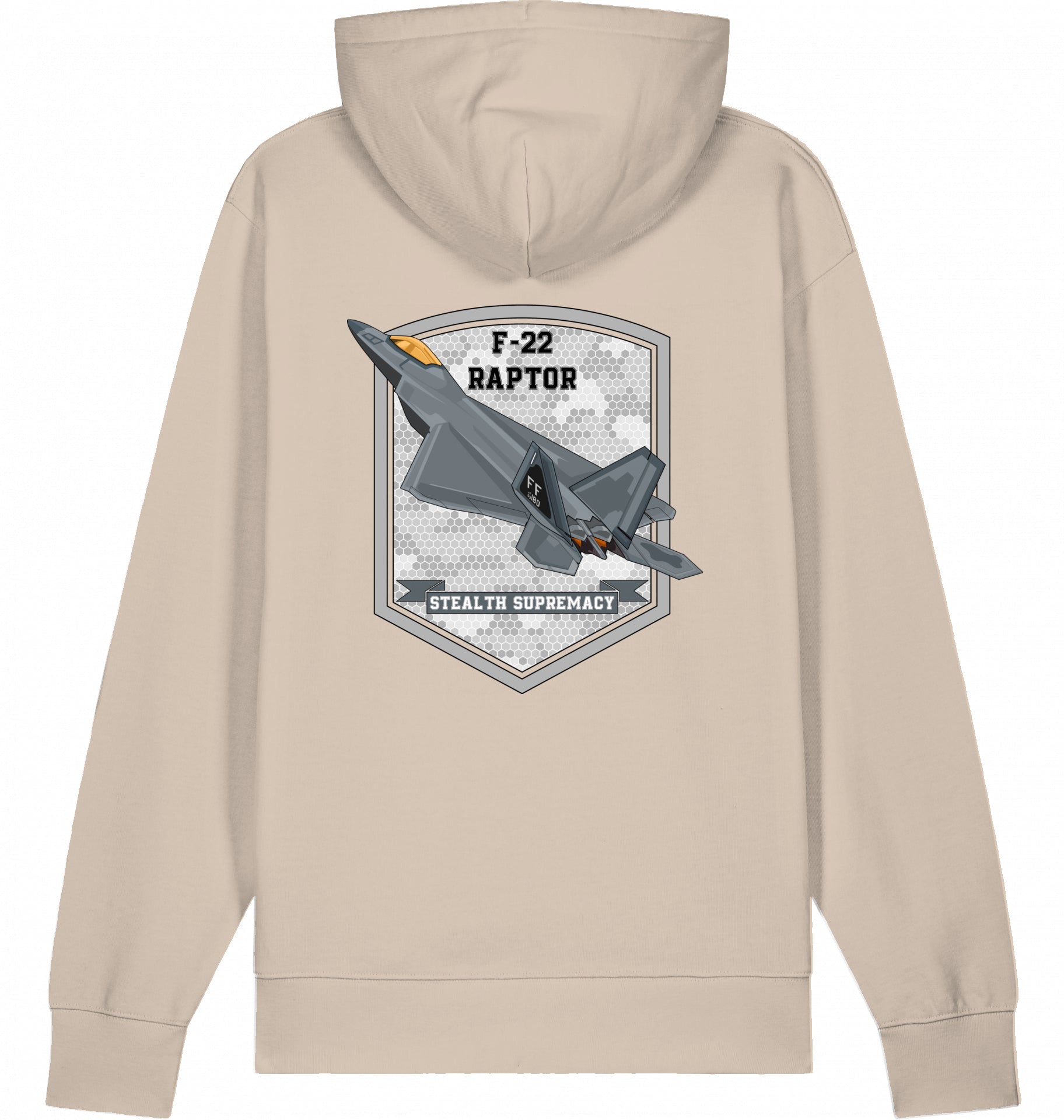 Aviation Flugzeug Hoodie F-22 Raptor Stealth Supremacy Desert Dust für Piloten, Crews, Kinder & Planespotter made by SUPERSONIC aero 4U