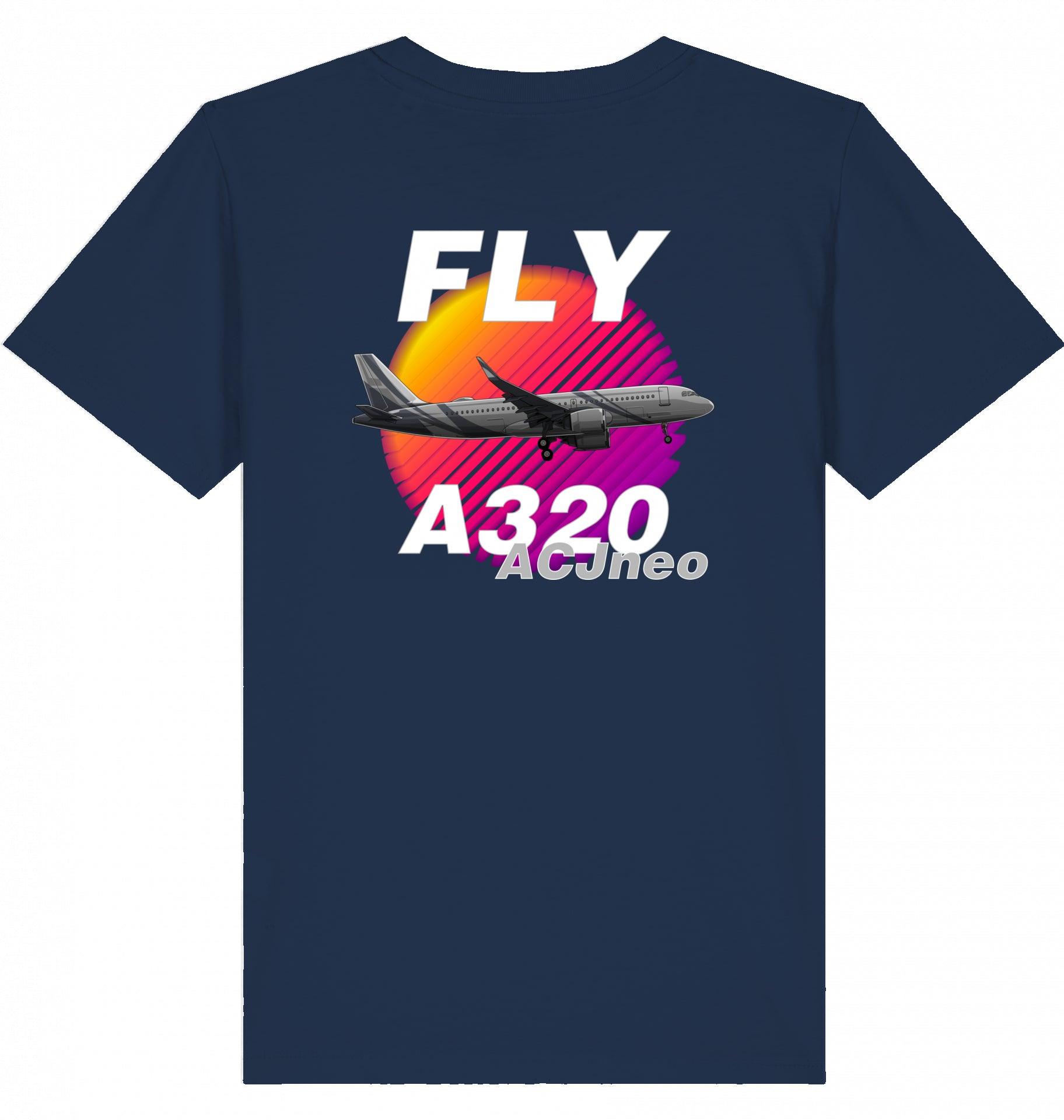 Aviation Kids Aviation T-Shirt "Fly Airbus A320 ACJneo" 2.0 French Navy für Piloten, Crews, Kinder & Planespotter made by SUPERSONIC aero 4U