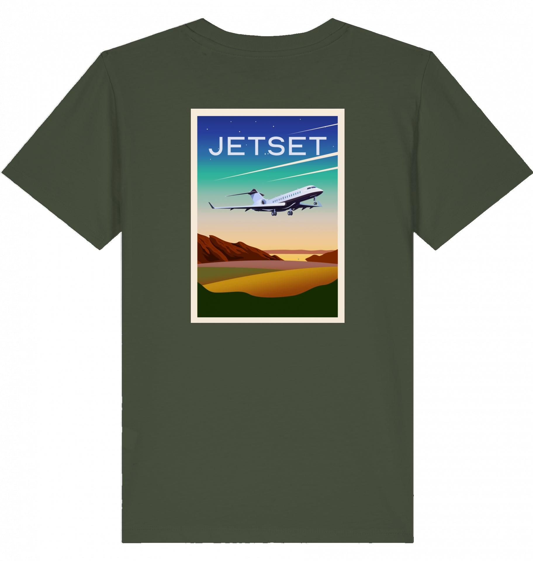 Aviation Kids Aviation T-Shirt "Jetset - Bombardier Global Express" 2.0 Khaki für Piloten, Crews, Kinder & Planespotter made by SUPERSONIC aero 4U