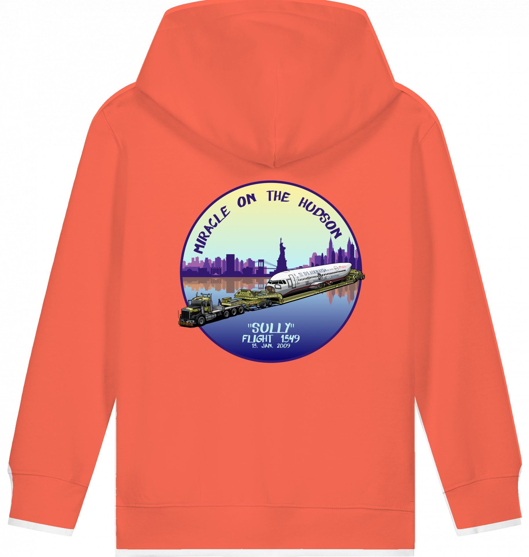 Aviation Kids Flugzeug Hoodie "Sullenberger - Miracle on the Hudson" für Piloten, Crews, Kinder & Planespotter made by SUPERSONIC aero 4U