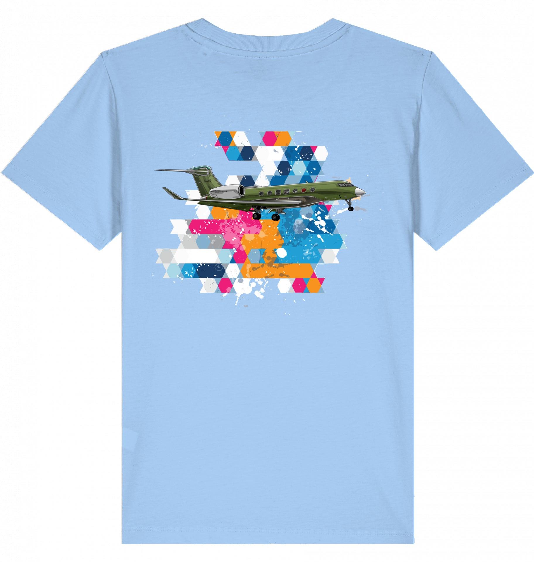 Aviation Kids Aviation T-Shirt Gulfstream G500/600 Business Jet 2.0 Blue Soul für Piloten, Crews, Kinder & Planespotter made by SUPERSONIC aero 4U