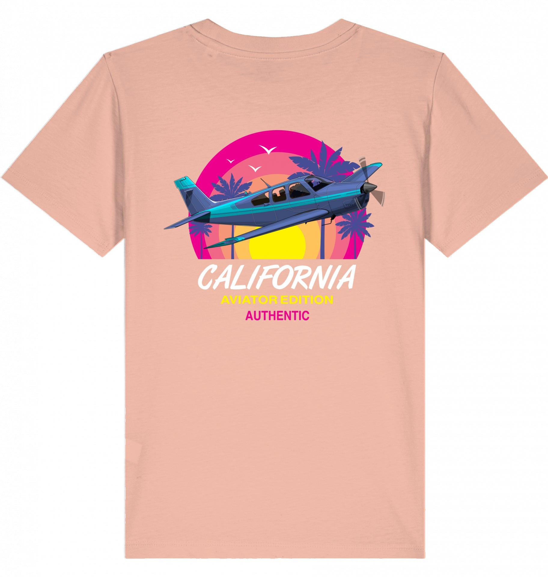 Aviation Kids Aviation T-Shirt "Aviator California Summer" 2.0 Fraiche Peche für Piloten, Crews, Kinder & Planespotter made by SUPERSONIC aero 4U
