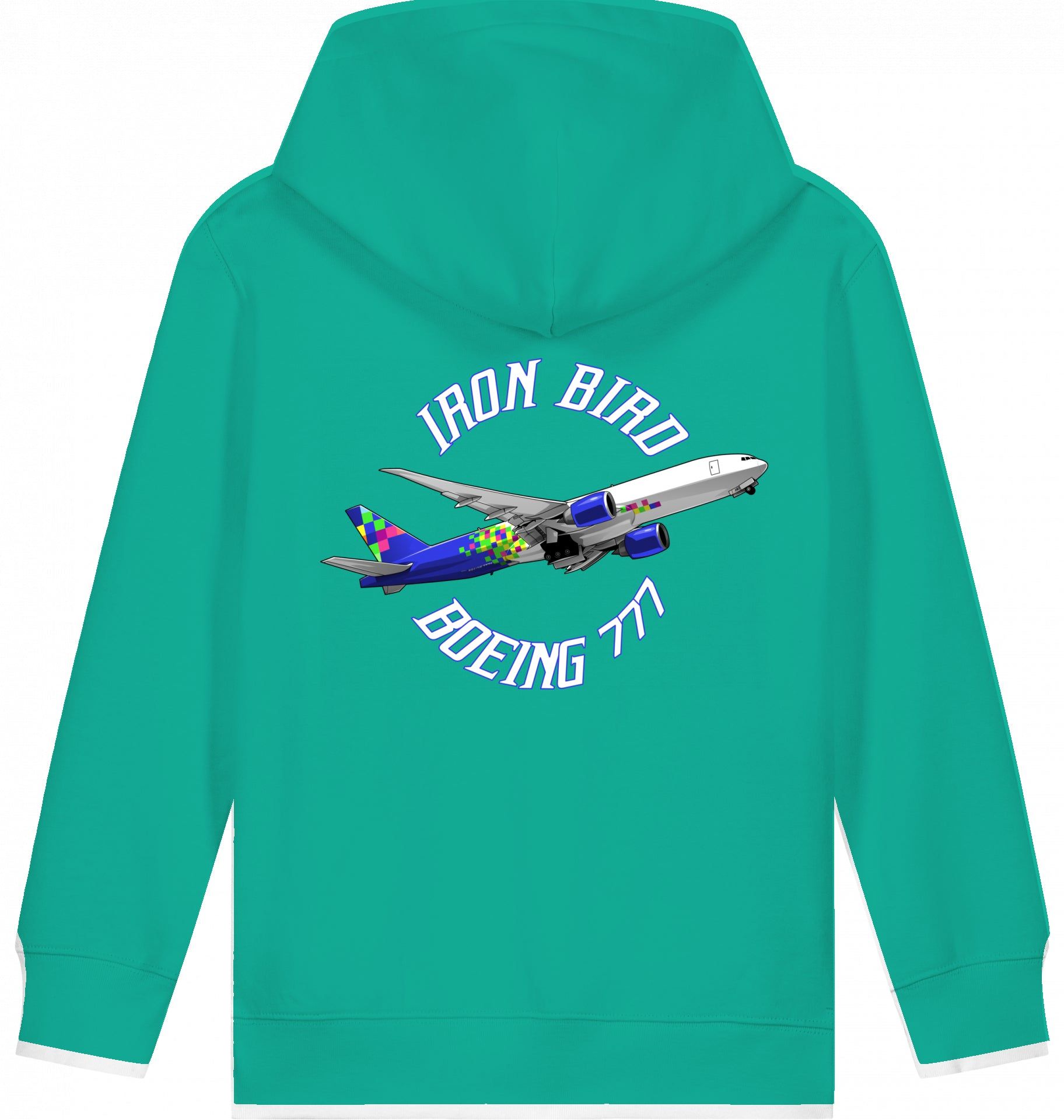 Aviation Kids Flugzeug Hoodie Boeing 777 Iron Bird für Piloten, Crews, Kinder & Planespotter made by SUPERSONIC aero 4U