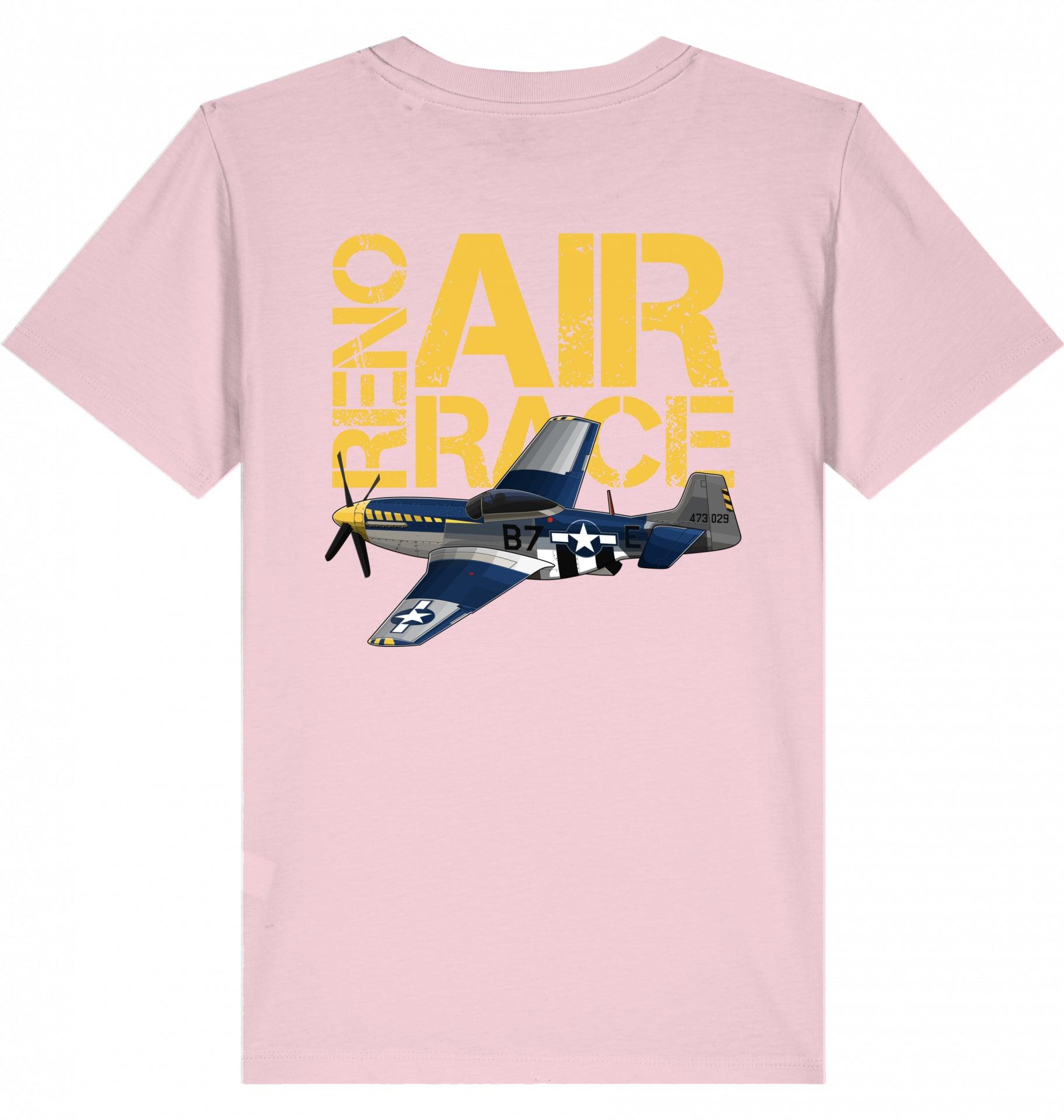 Aviation Kids Aviation T-Shirt "Reno Air Race Mustang P-51" 2.0 Cotton Pink für Piloten, Crews, Kinder & Planespotter made by SUPERSONIC aero 4U