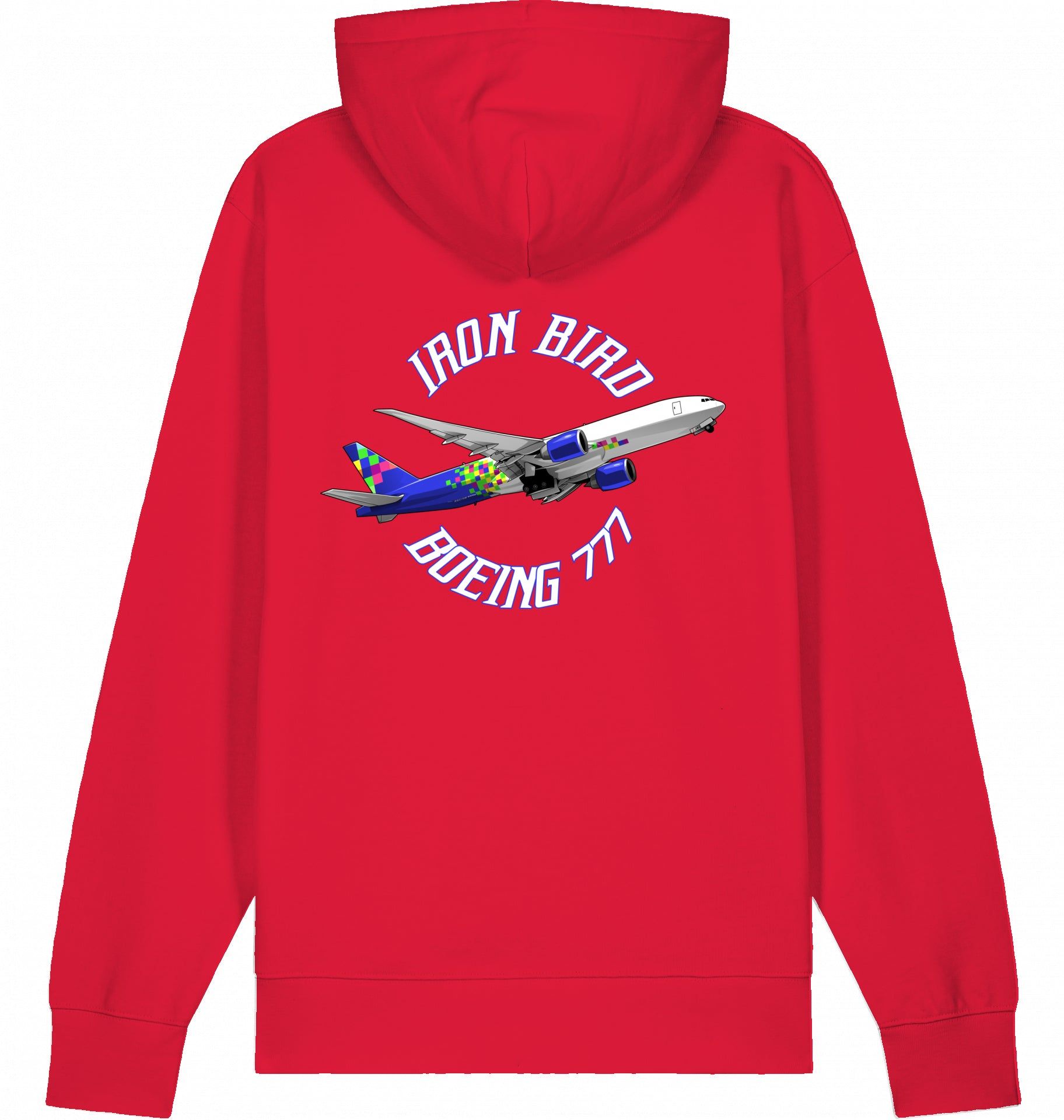 Aviation Flugzeug Hoodie Boeing 777 Iron Bird Red für Piloten, Crews, Kinder & Planespotter made by SUPERSONIC aero 4U