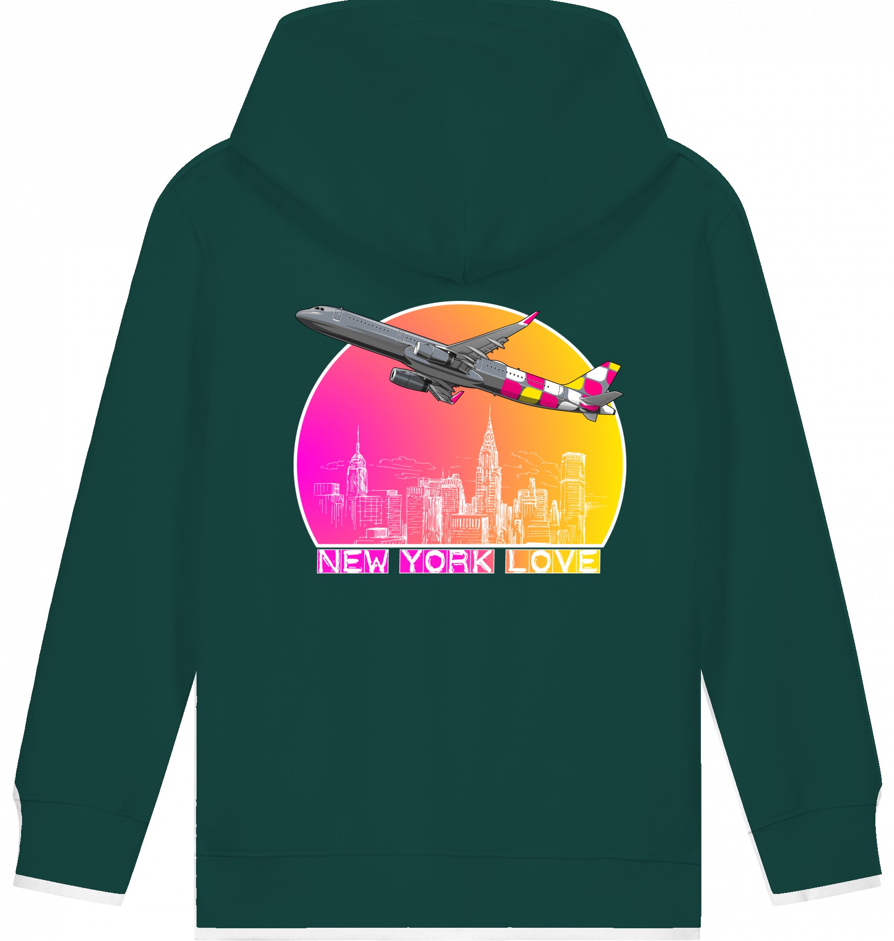Kids Flugzeug Hoodie Airbus A321 New York