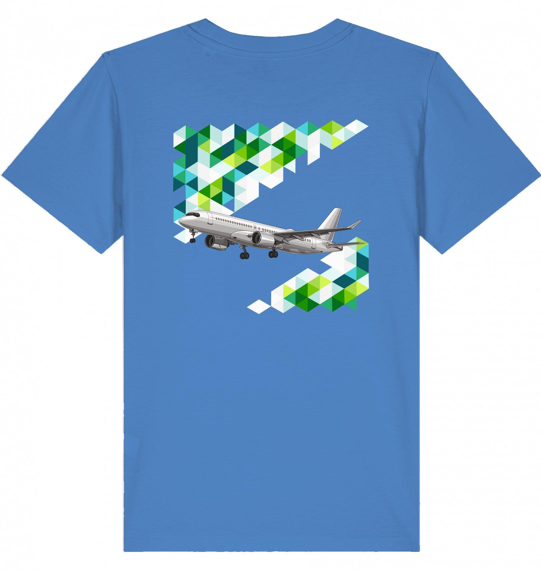 Aviation Kids Aviation T-Shirt Airbus A220 Flugzeug 2.0 Bright Blue für Piloten, Crews, Kinder & Planespotter made by SUPERSONIC aero 4U