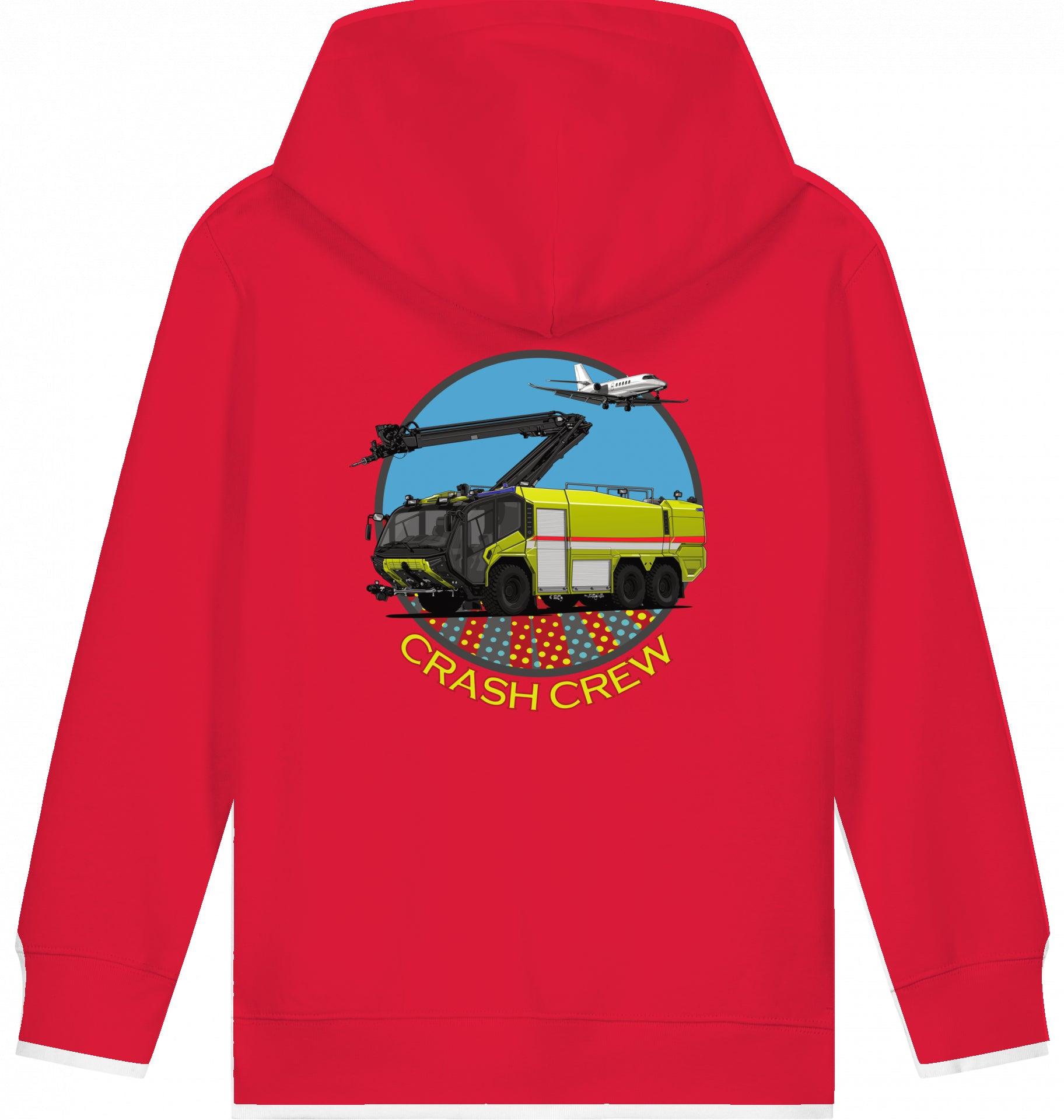 Aviation Kids Hoodie "Airport Rescue Fire Fighting ARFF - Crash Crew" Red für Piloten, Crews, Kinder & Planespotter made by SUPERSONIC aero 4U