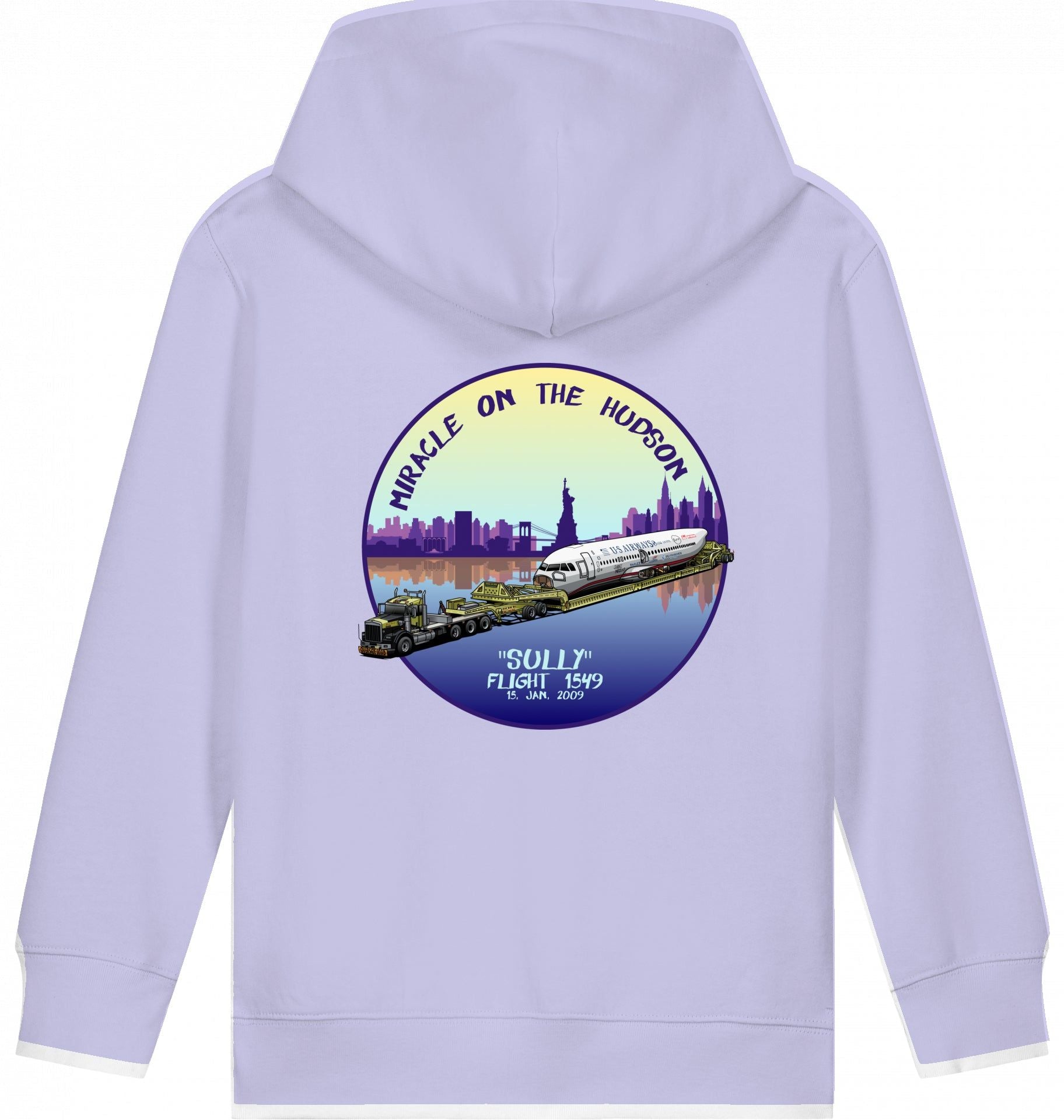 Aviation Kids Flugzeug Hoodie "Sullenberger - Miracle on the Hudson" für Piloten, Crews, Kinder & Planespotter made by SUPERSONIC aero 4U