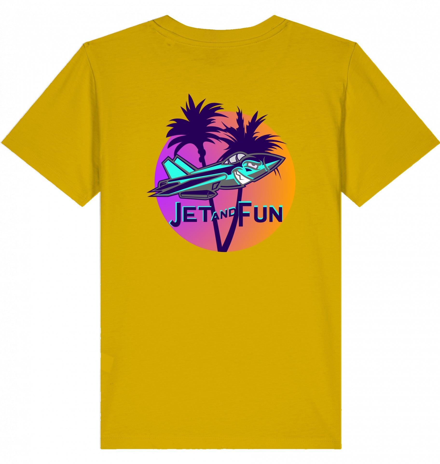 Aviation Kids Aviation T-Shirt "Jet and Fun" Flugzeug 2.0 Ochre für Piloten, Crews, Kinder & Planespotter made by SUPERSONIC aero 4U