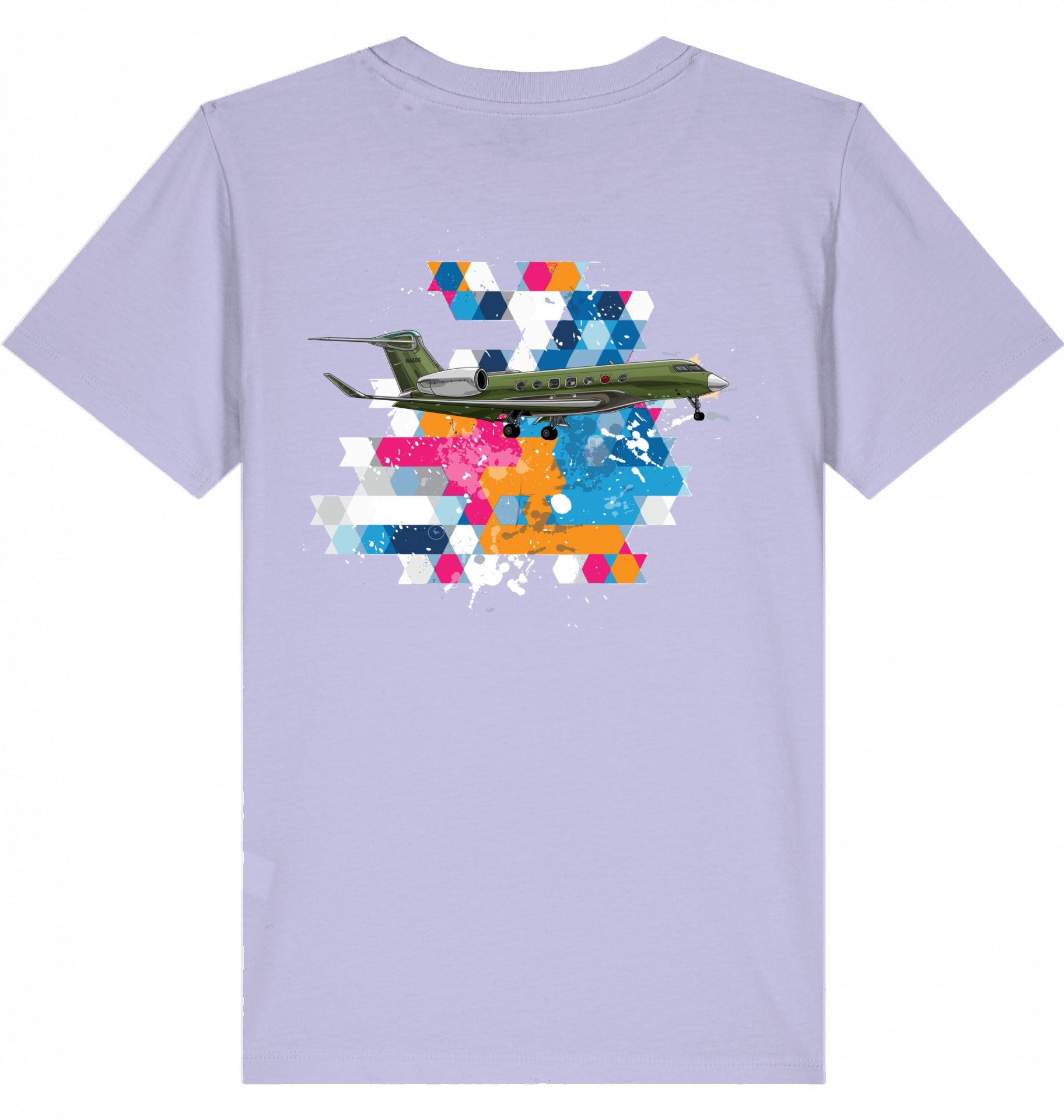 Aviation Kids Aviation T-Shirt Gulfstream G500/600 Business Jet 2.0 Lavender für Piloten, Crews, Kinder & Planespotter made by SUPERSONIC aero 4U