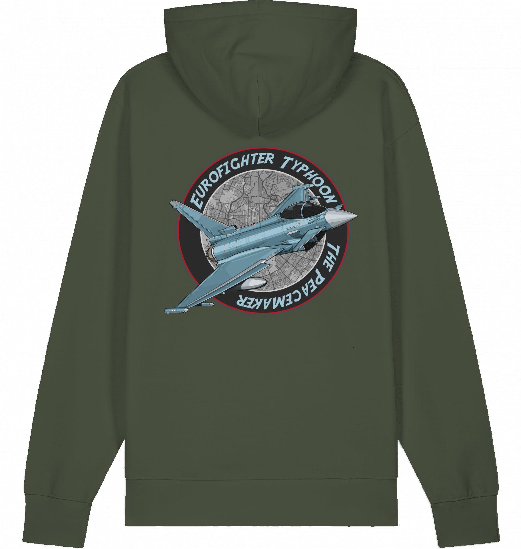 Aviation Flugzeug Hoodie Eurofighter Typhoon Peacemaker Jet Khaki für Piloten, Crews, Kinder & Planespotter made by SUPERSONIC aero 4U
