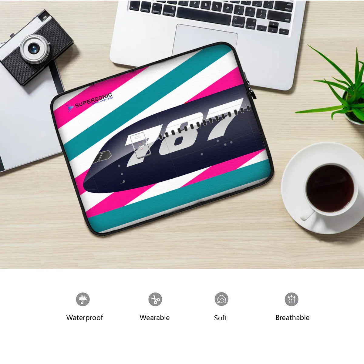 Aviation Aviation Laptop & EFB Tasche | Boeing 787 Dreamliner Design für Piloten, Crews, Kinder & Planespotter made by SUPERSONIC aero 4U