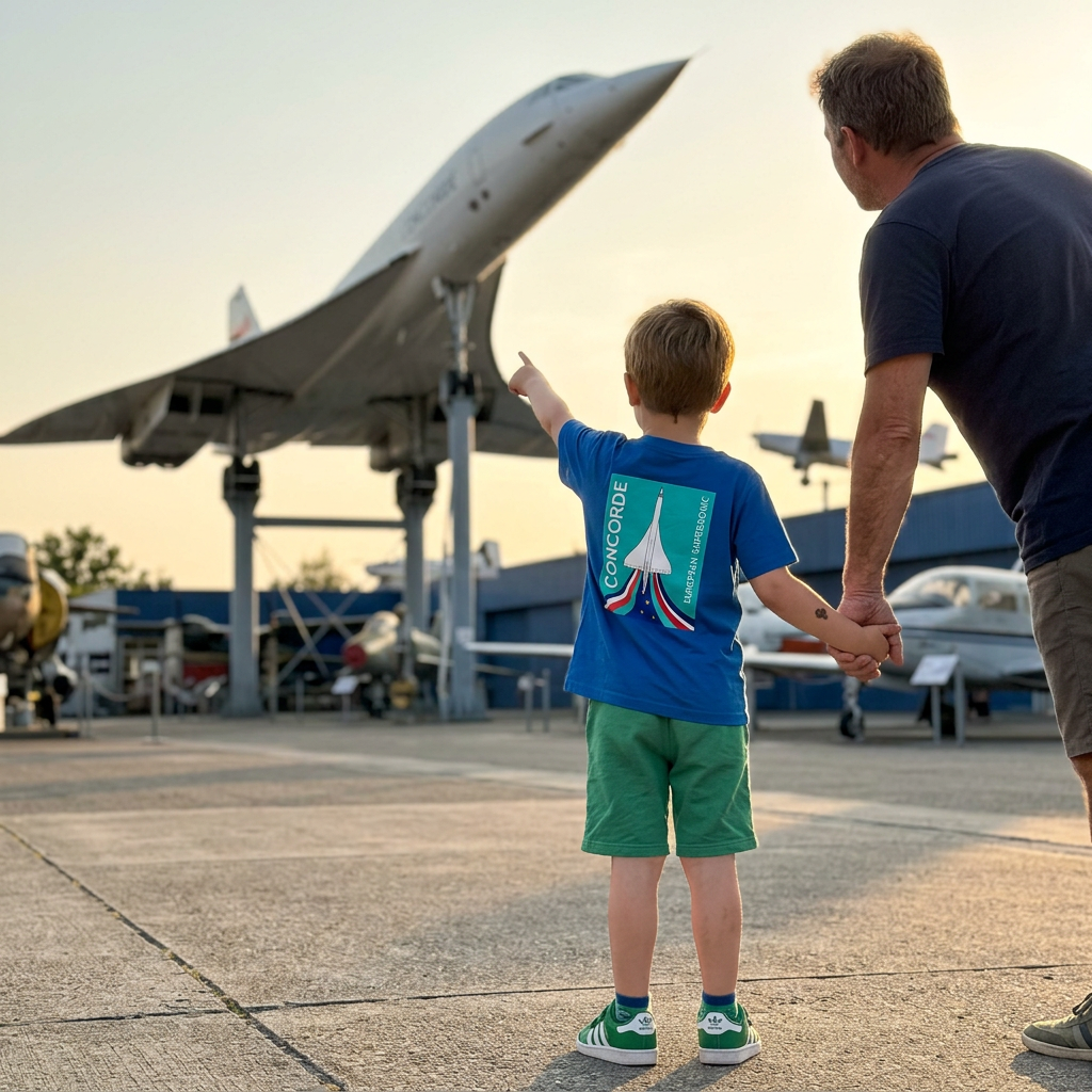 Aviation Kids Aviation T-Shirt "Concorde European Supersonic Aircraft", Concorde Flugzeug Tshirt Kinder, Überschallflugzeug Tshirt, made by SUPERSONIC aero 4U