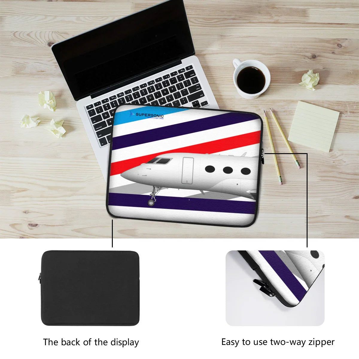 Aviation Premium EFB & Laptop Tasche | Equipment für Gulfstream Fans für Piloten, Crews, Kinder & Planespotter made by SUPERSONIC aero 4U