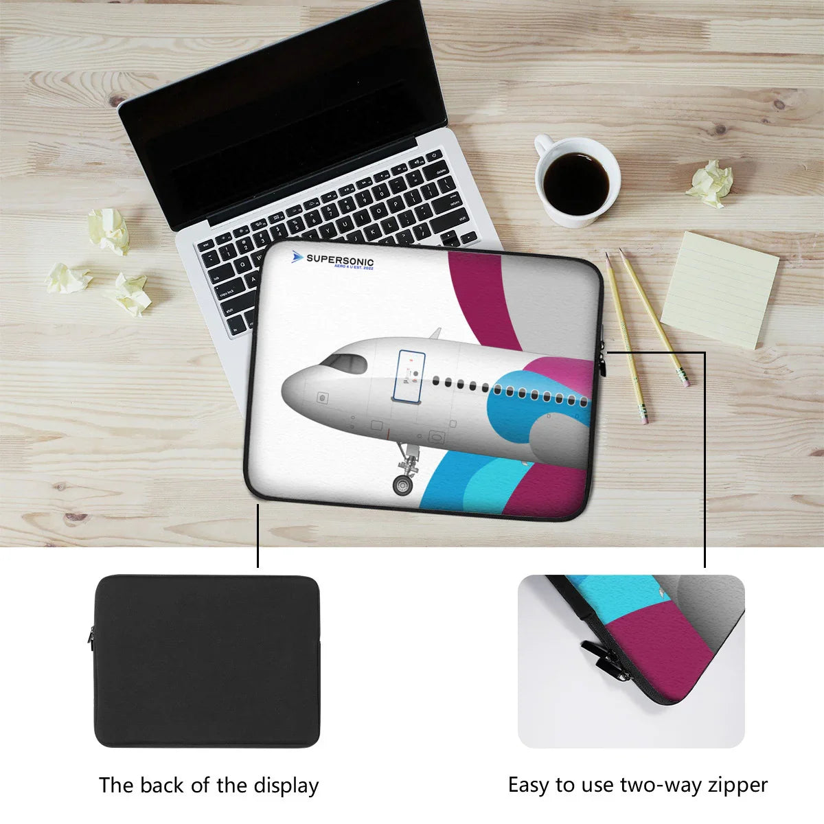 Aviation Airbus A320neo Laptop & EFB Tasche | für Piloten & Crews für Piloten, Crews, Kinder & Planespotter made by SUPERSONIC aero 4U