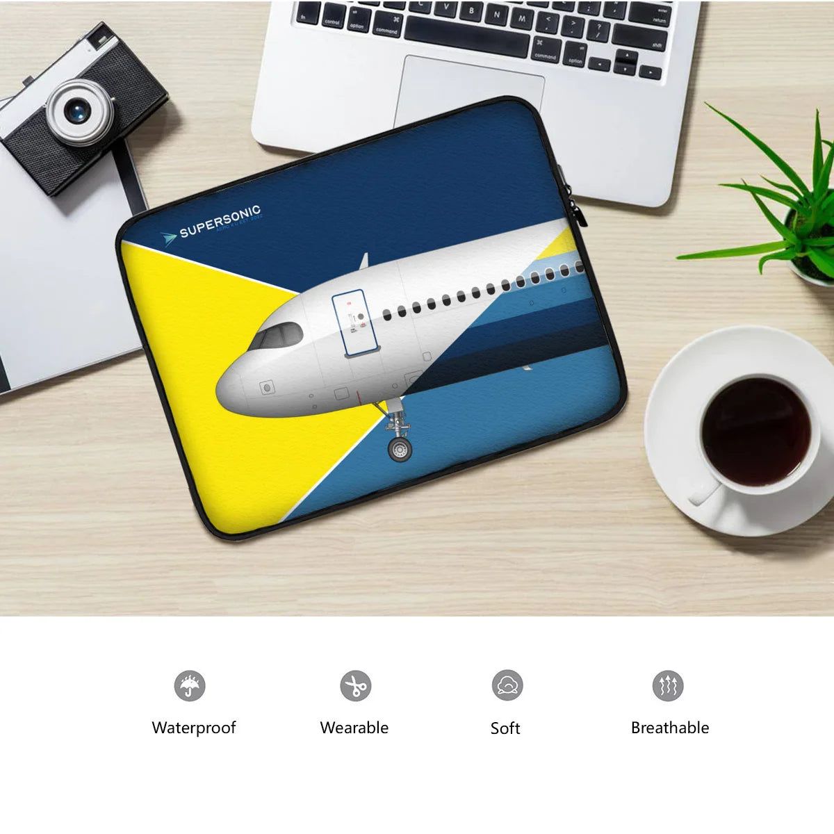 Aviation Aviation Laptop & EFB Tasche | Airbus A320neo Design für Piloten, Crews, Kinder & Planespotter made by SUPERSONIC aero 4U