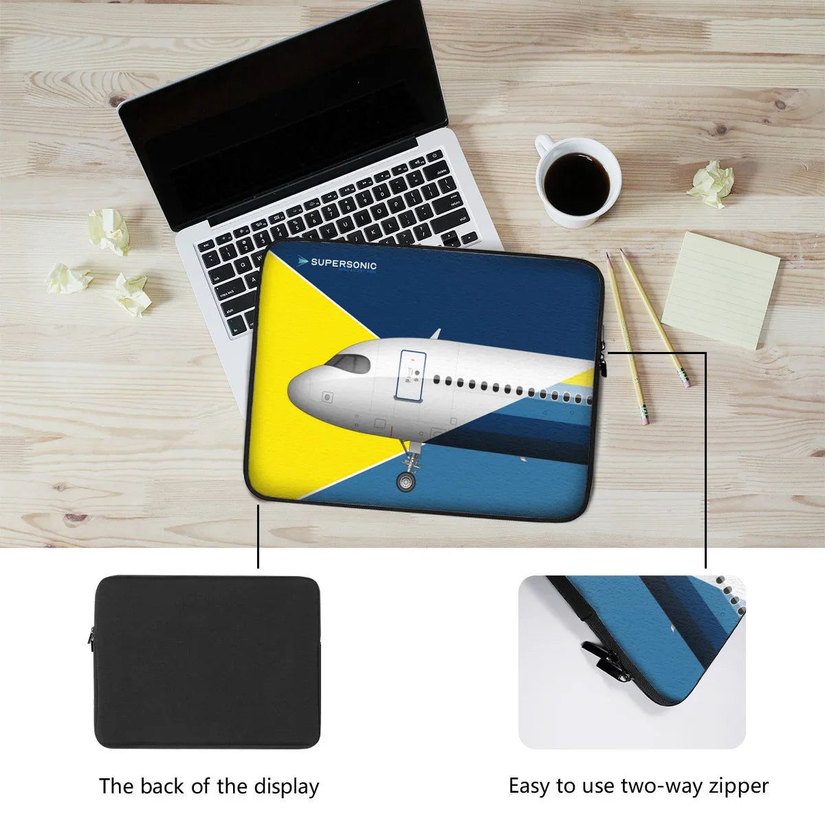 Aviation Aviation Laptop & EFB Tasche | Airbus A320neo Design für Piloten, Crews, Kinder & Planespotter made by SUPERSONIC aero 4U