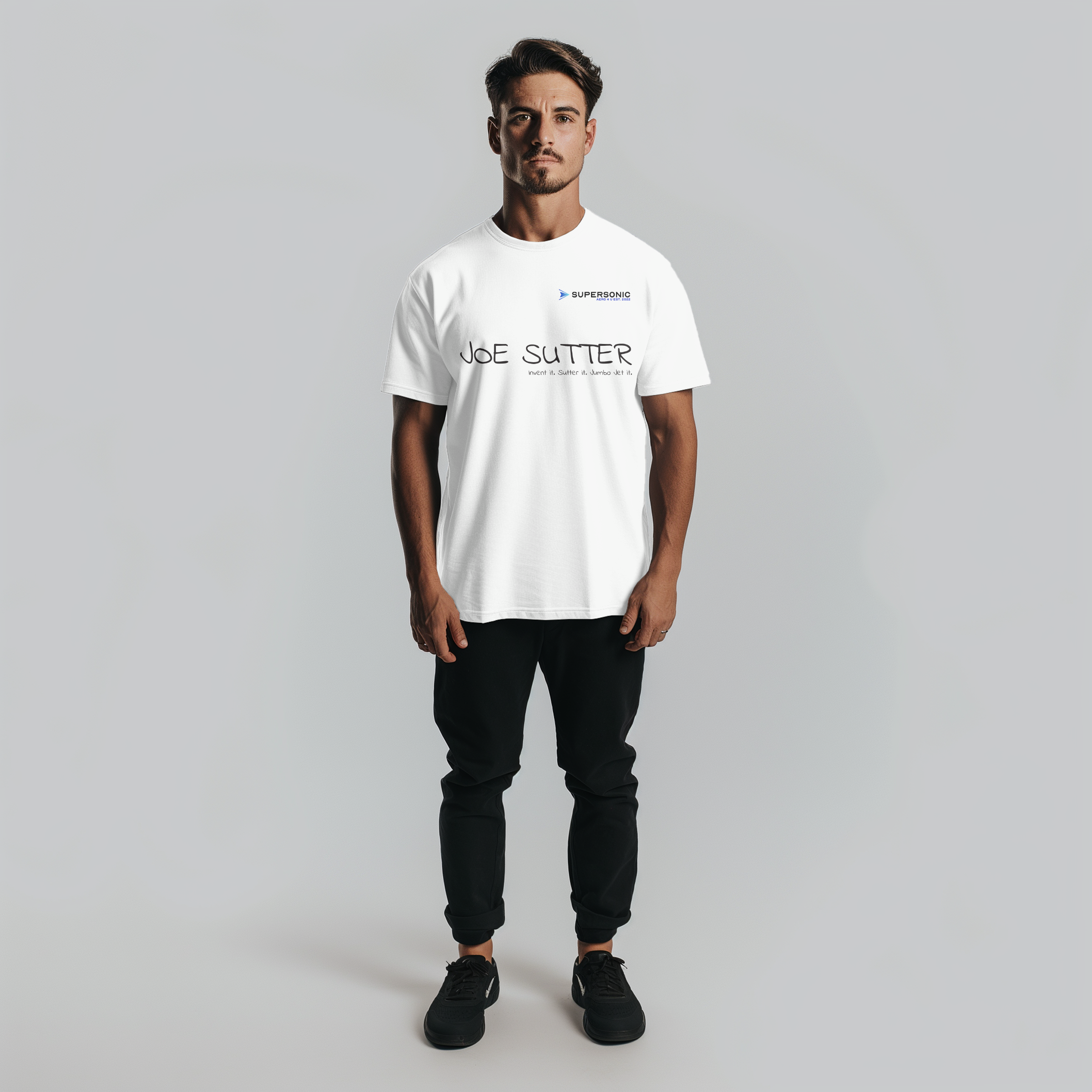 Aviation Flugzeug T-Shirt "Joe Sutter" Boeing B747 Jumbojet Shirt für Piloten, Crews, Kinder & Planespotter made by SUPERSONIC aero 4U