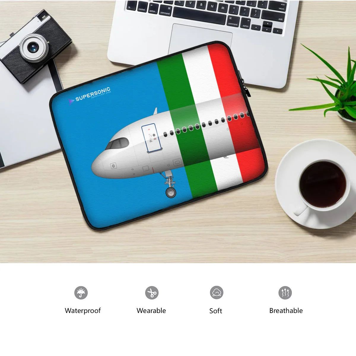 Aviation Aviation Laptop & EFB Tasche | Italienisches Airbus Design für Crews für Piloten, Crews, Kinder & Planespotter made by SUPERSONIC aero 4U