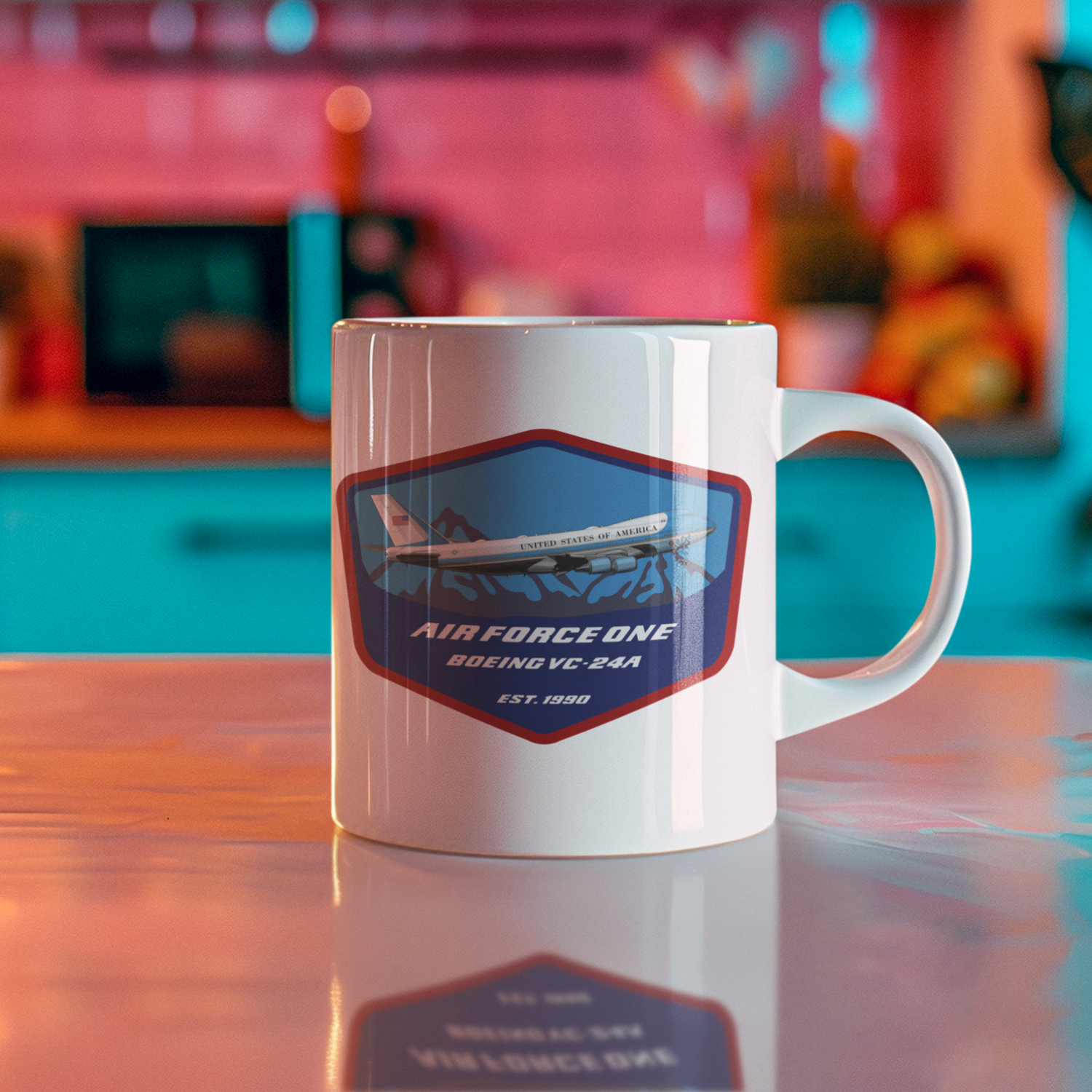 Aviation Kaffeebecher "Boeing VC-25A Air Force One" für Piloten, Crews, Kinder & Planespotter made by SUPERSONIC aero 4U