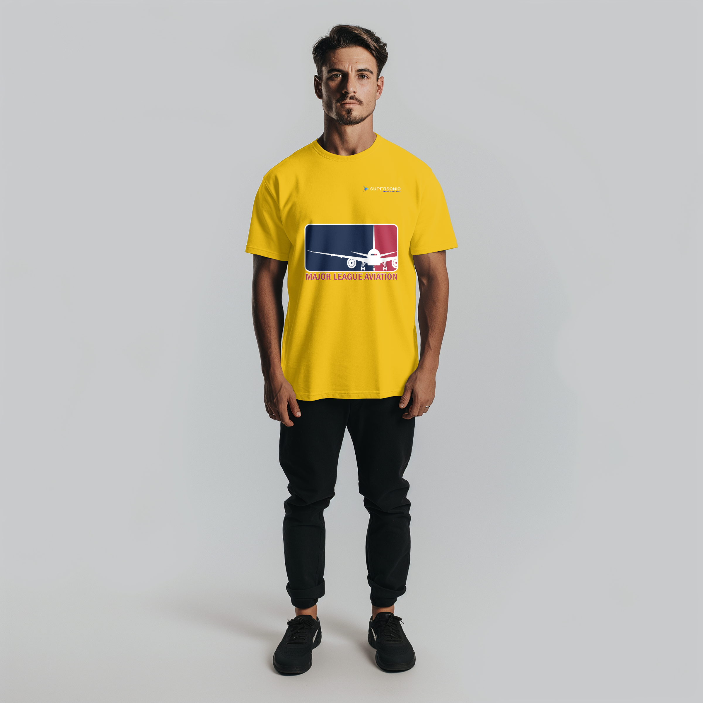 Aviation Flugzeug T-Shirt "Major League Aviation" Boeing 777 für Piloten, Crews, Kinder & Planespotter made by SUPERSONIC aero 4U