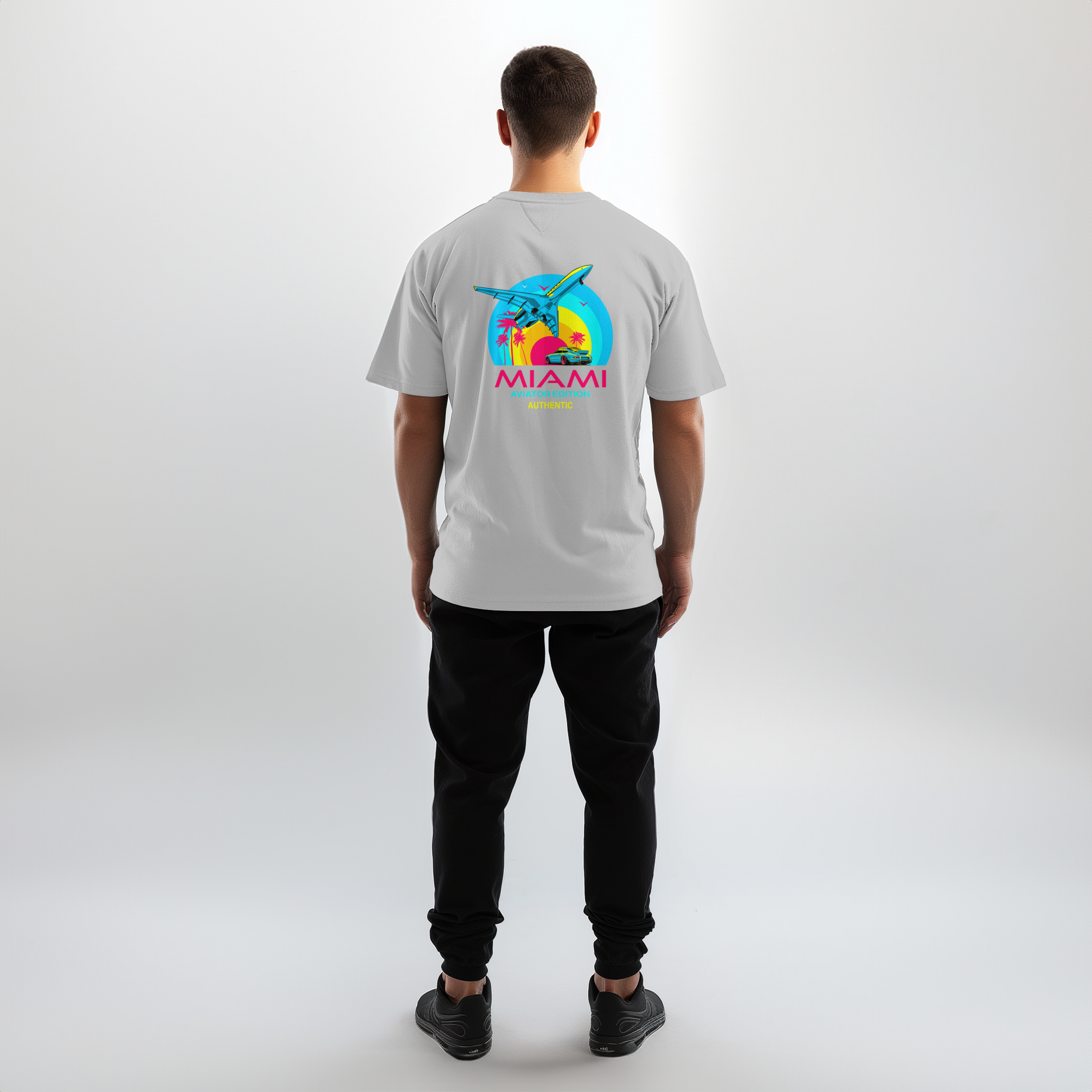 Aviation Flugzeug T-Shirt "Aviator Miami Summer" für Piloten, Crews, Kinder & Planespotter made by SUPERSONIC aero 4U