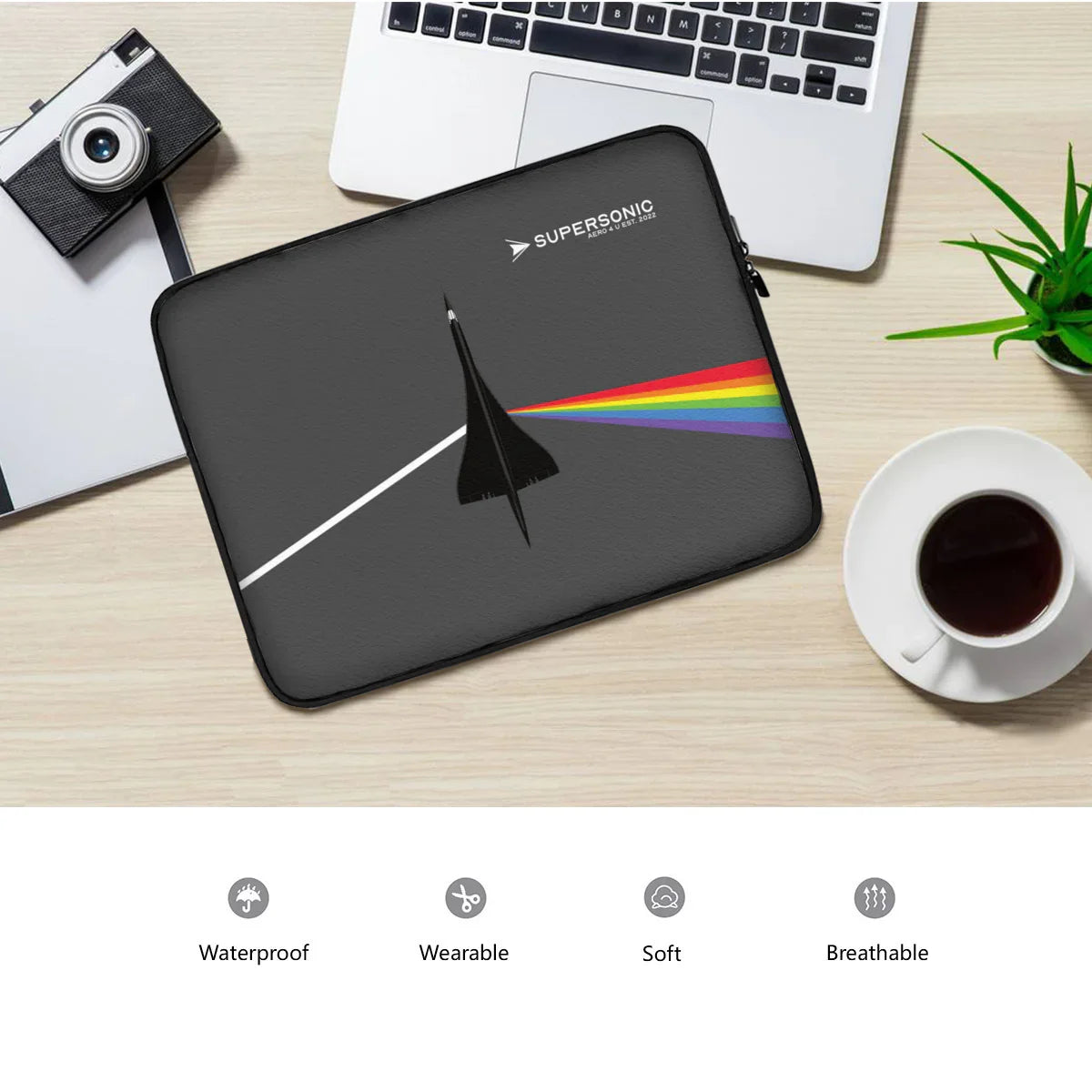 Aviation Laptop Tasche Neopren|Dark Side of Supersonic|Concorde für Piloten, Crews, Kinder & Planespotter made by SUPERSONIC aero 4U