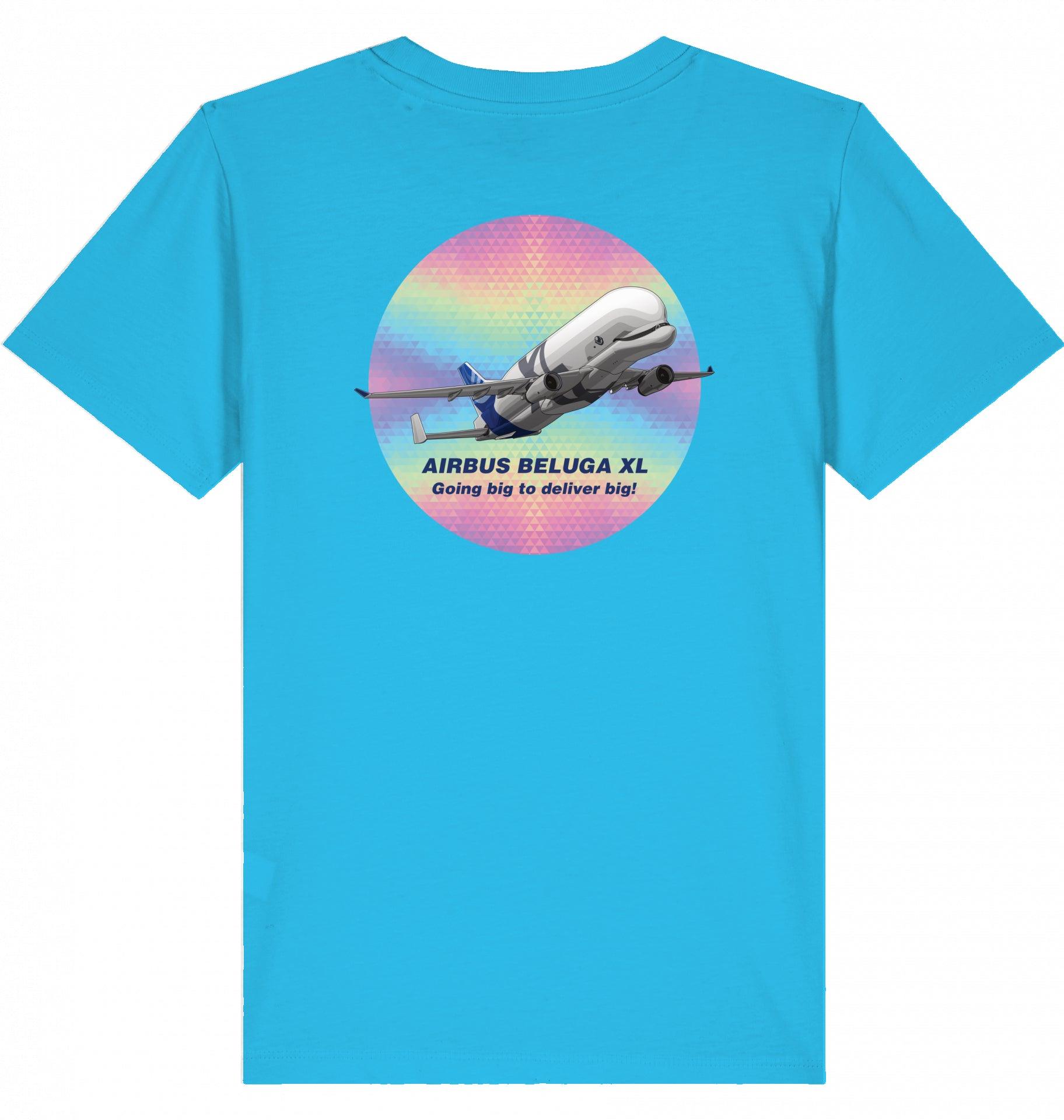 Aviation Kids Aviation T-Shirt Airbus Beluga XL Flugzeug 2.0 Aqua Blue für Piloten, Crews, Kinder & Planespotter made by SUPERSONIC aero 4U