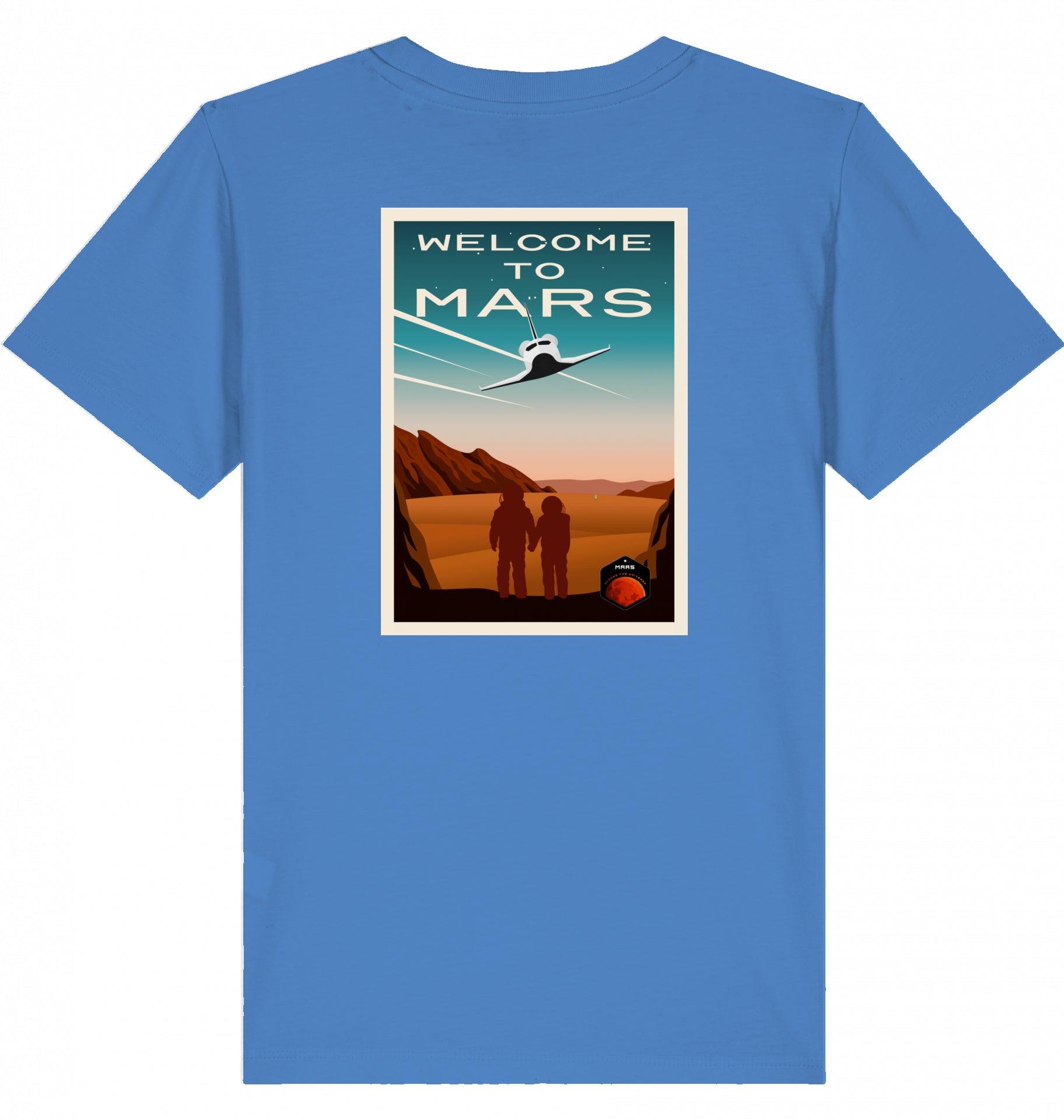 Aviation Kids Aviation T-Shirt "Welcome to Mars" 2.0 Bright Blue für Piloten, Crews, Kinder & Planespotter made by SUPERSONIC aero 4U