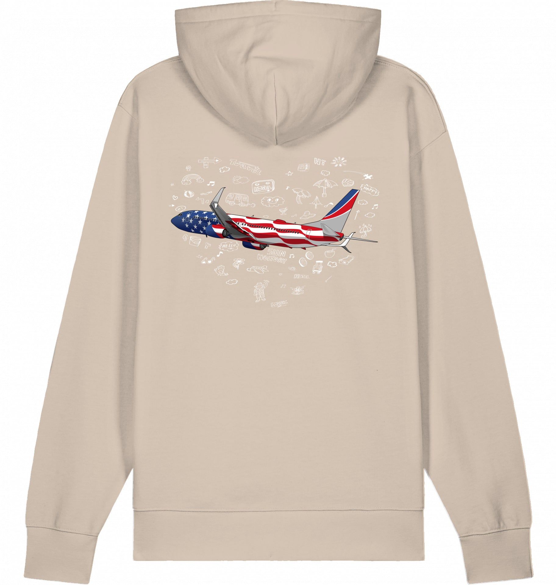 Aviation Flugzeug Hoodie Boeing 737 Stars & Stripes Desert Dust für Piloten, Crews, Kinder & Planespotter made by SUPERSONIC aero 4U