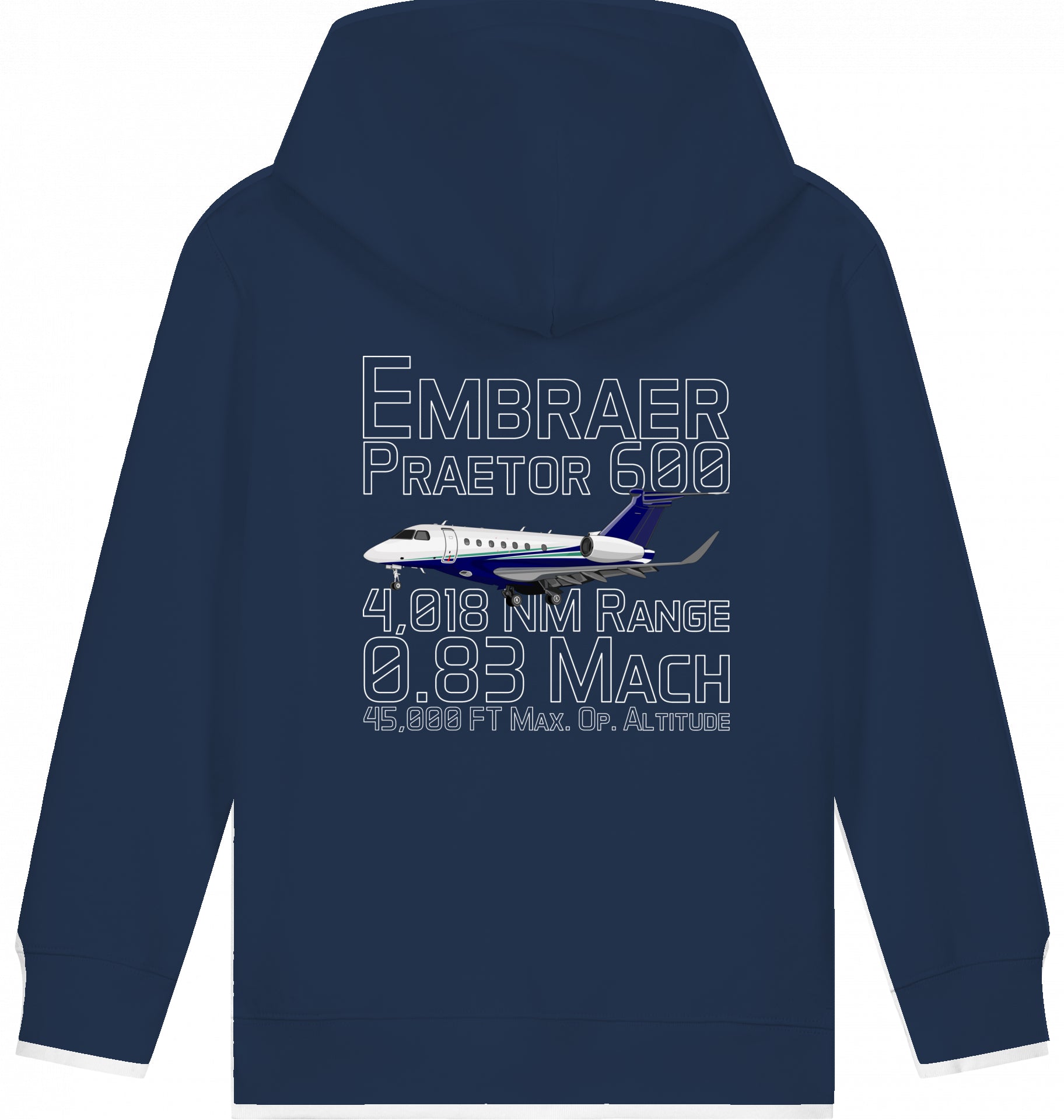 Aviation Kids Hoodie Embraer 600 Praetor Datas für Piloten, Crews, Kinder & Planespotter made by SUPERSONIC aero 4U