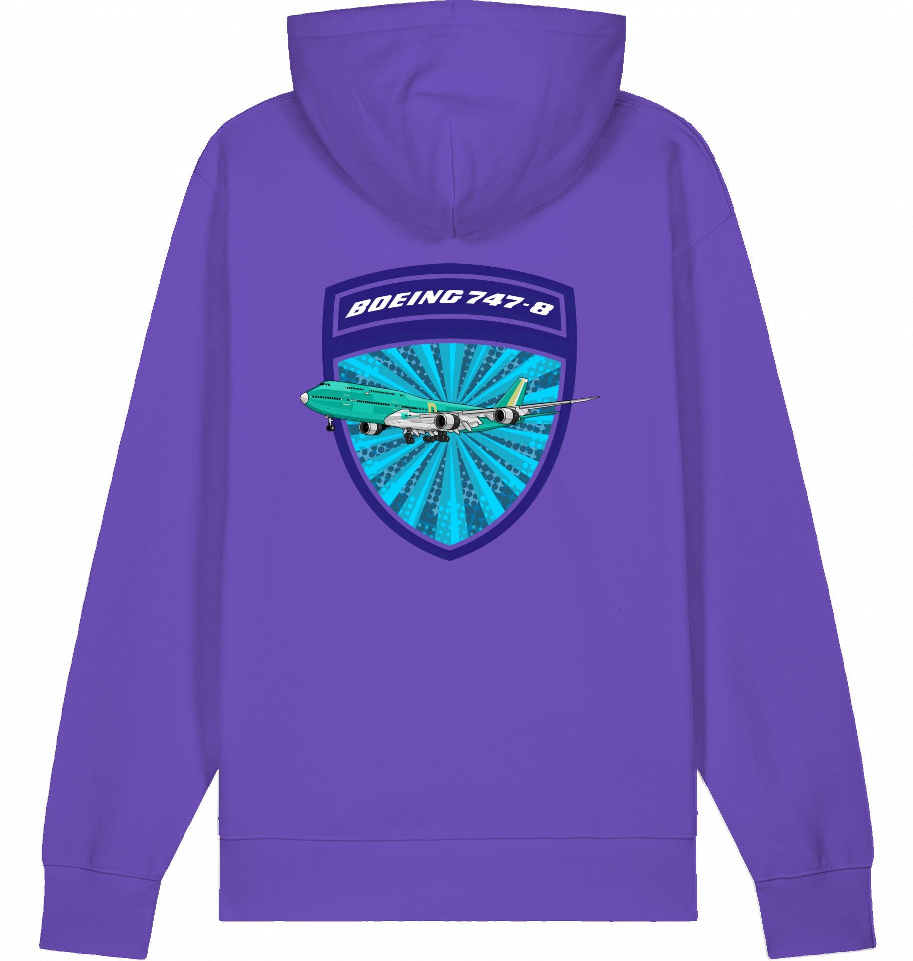 Aviation Flugzeug Hoodie Boeing 747-8 Jumbojet Purple Love für Piloten, Crews, Kinder & Planespotter made by SUPERSONIC aero 4U