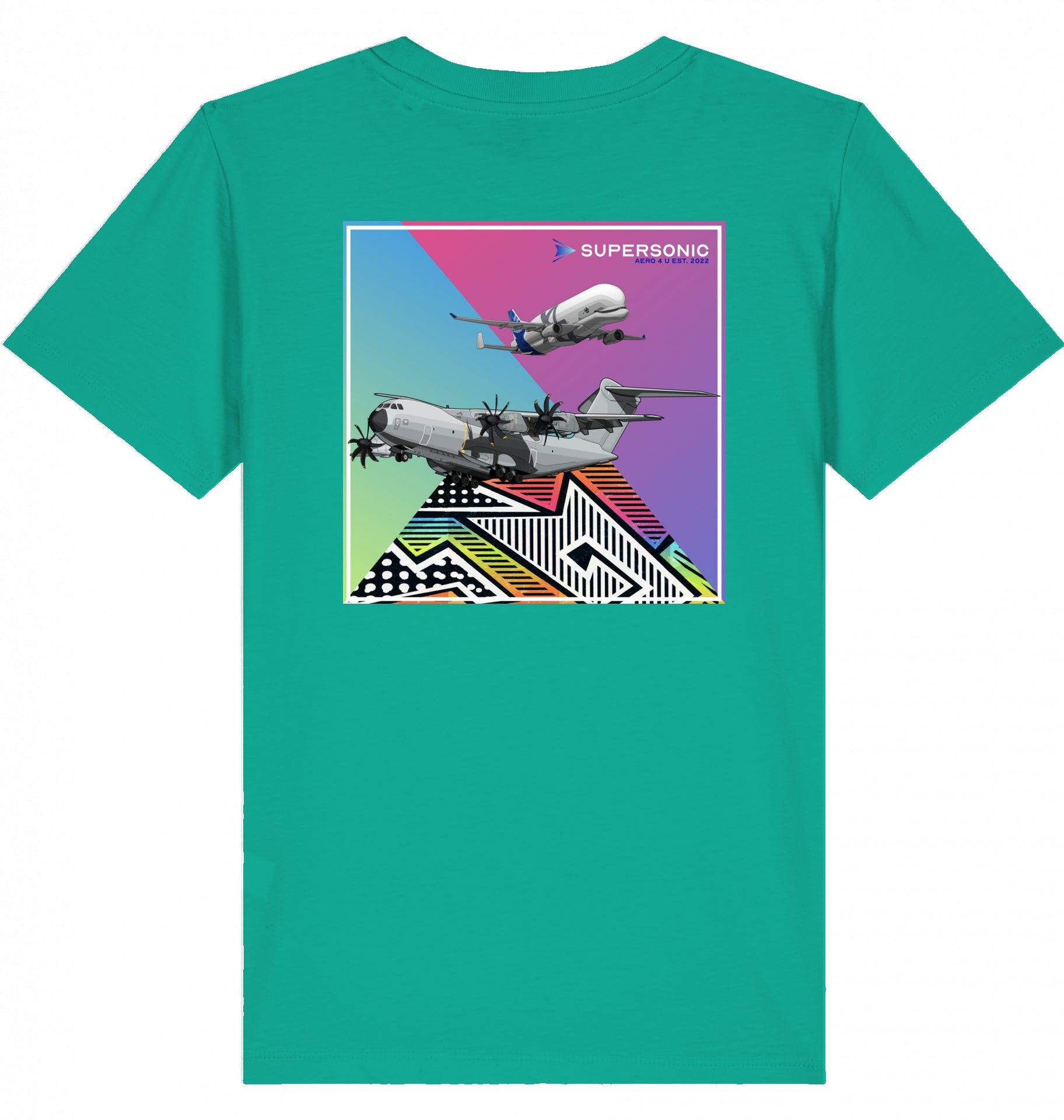 Aviation Kids Aviation T-Shirt Airbus A400M und Beluga Flugzeuge 2.0 Go Green für Piloten, Crews, Kinder & Planespotter made by SUPERSONIC aero 4U