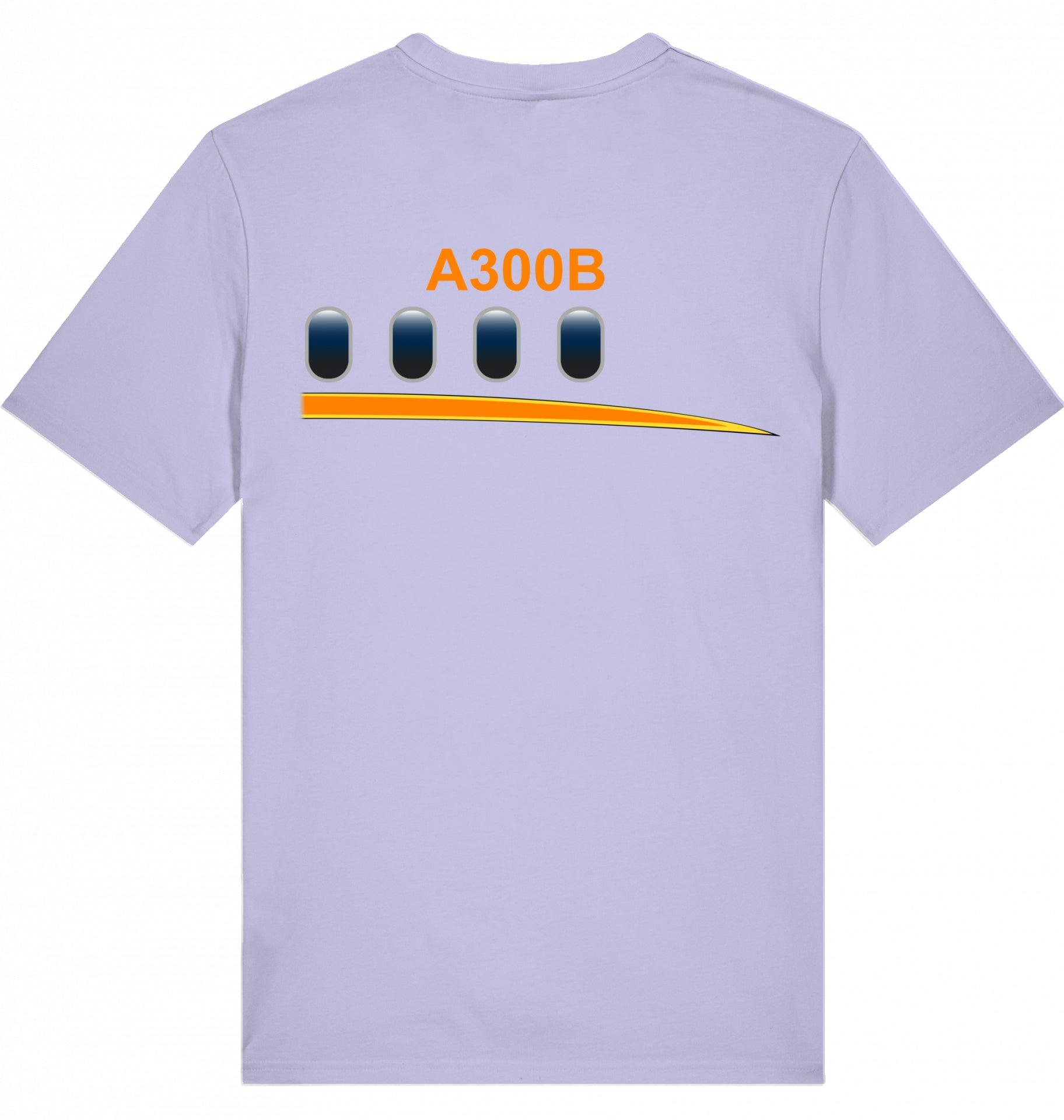Aviation Flugzeug T-Shirt Airbus A300B Retro 50 Jahre Erstflug Lavender für Piloten, Crews, Kinder & Planespotter made by SUPERSONIC aero 4U