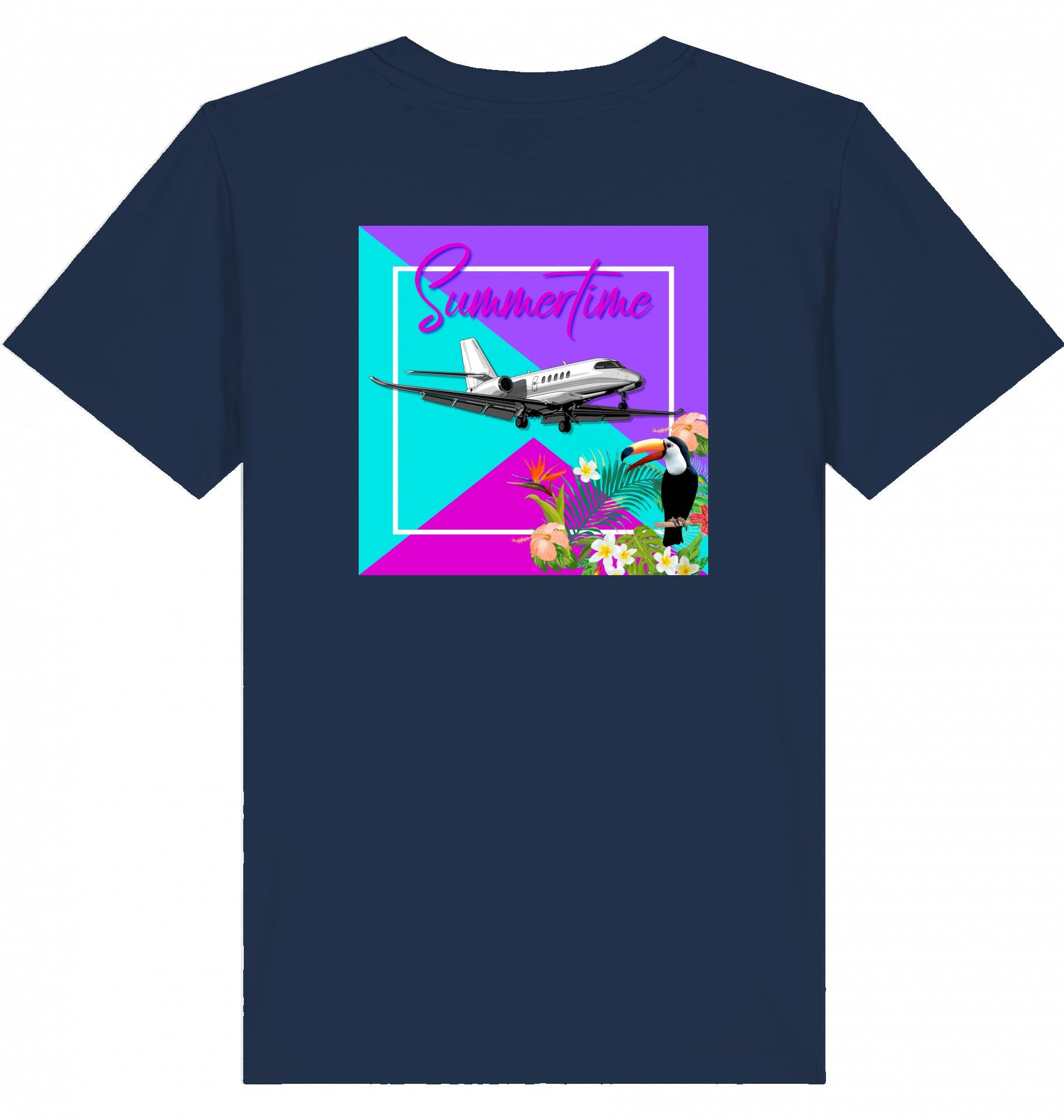 Aviation Kids Aviation T-Shirt "Summertime in Aviation" Cessna Citation Latitude Business Jet 2.0 French Navy für Piloten, Crews, Kinder & Planespotter made by SUPERSONIC aero 4U