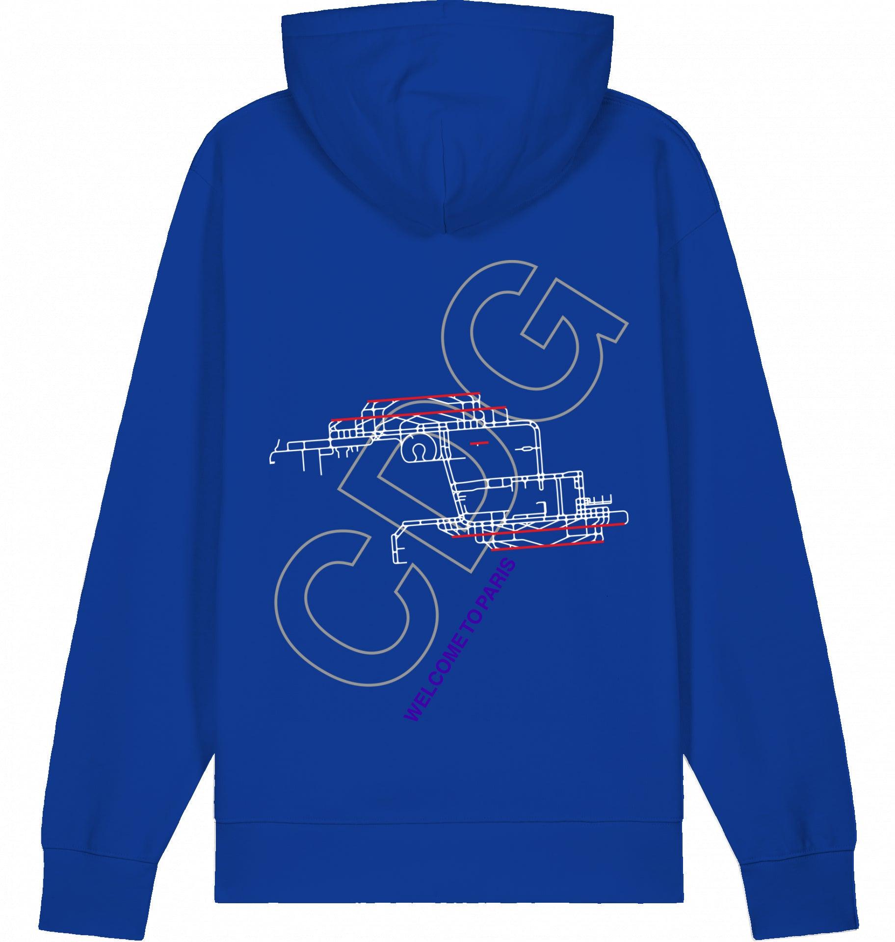 Aviation Paris CDG Airport Hoodie 2.0 Worker Blue für Piloten, Crews, Kinder & Planespotter made by SUPERSONIC aero 4U