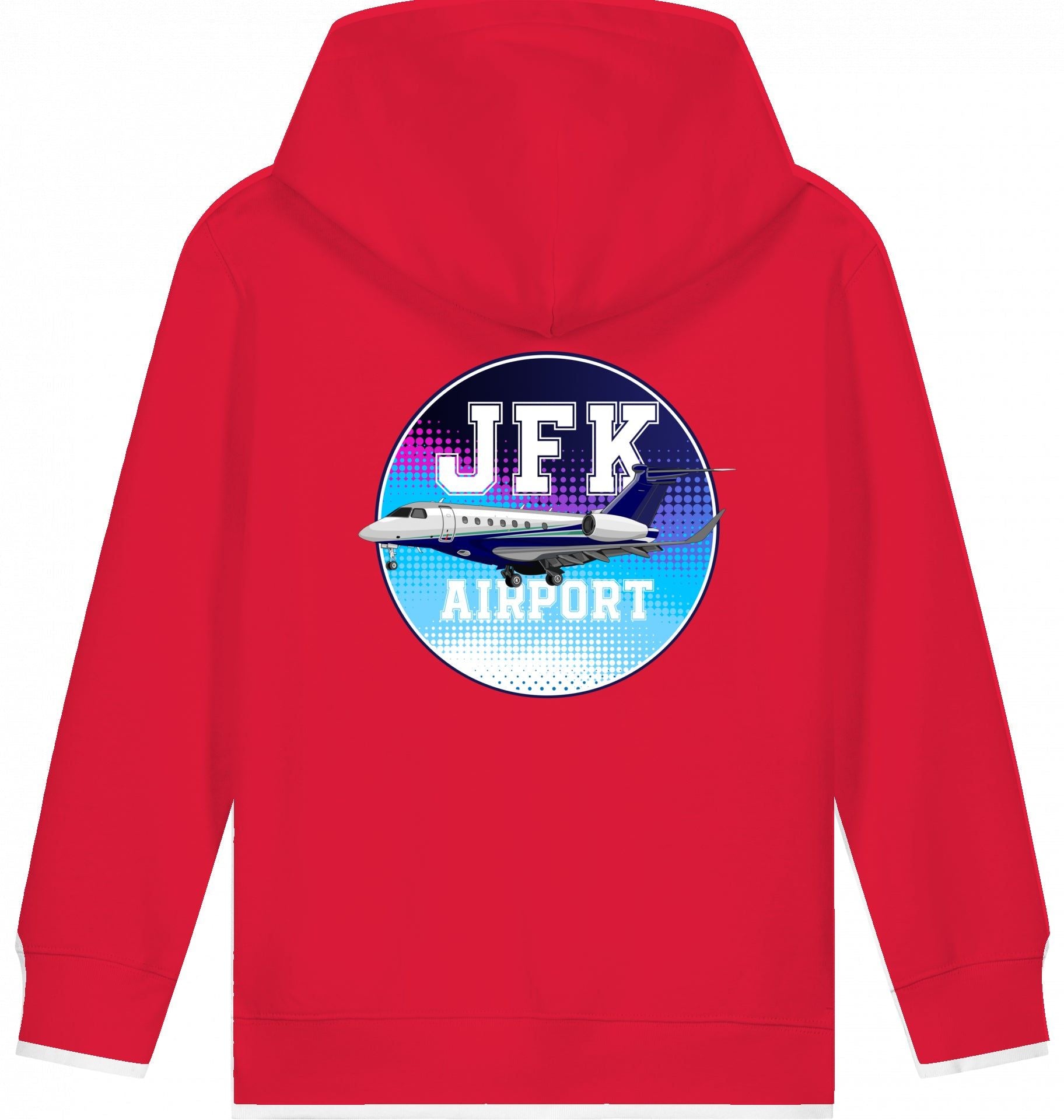 Aviation Kids Flugzeug Hoodie Embraer Praetor 600 JFK Red für Piloten, Crews, Kinder & Planespotter made by SUPERSONIC aero 4U