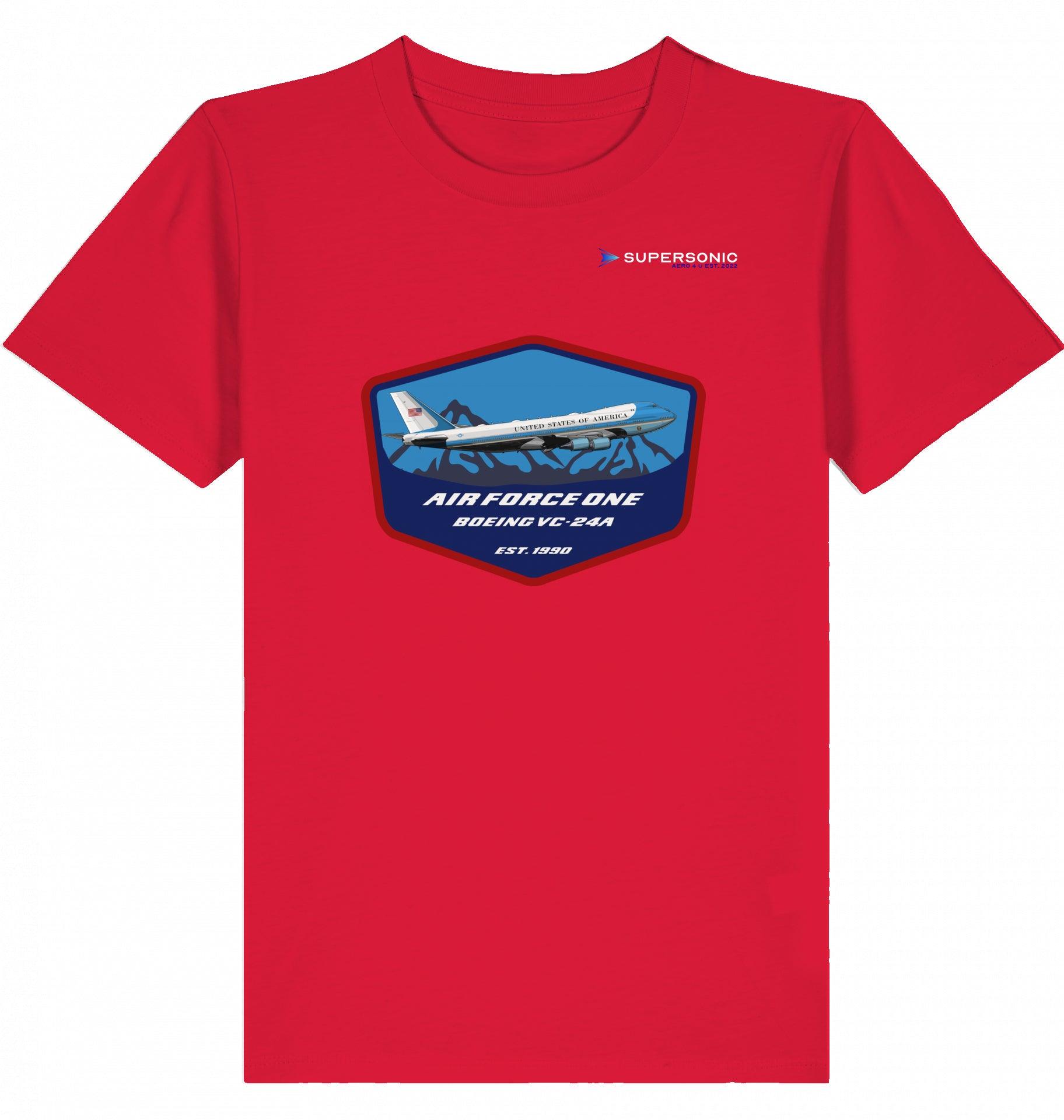 Aviation Kids Aviation T-Shirt Air Force One Boeing VC-24A Jumbo Jet 2.0 Red für Piloten, Crews, Kinder & Planespotter made by SUPERSONIC aero 4U